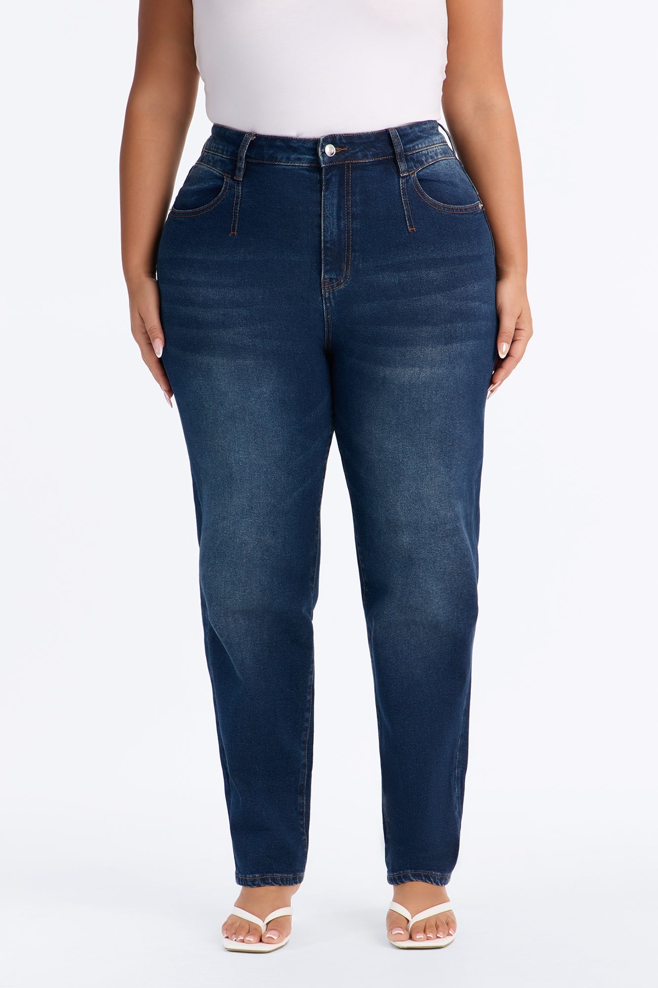 Kimmie Curvy High Rise Mom Jeans - Dark Wash image 2