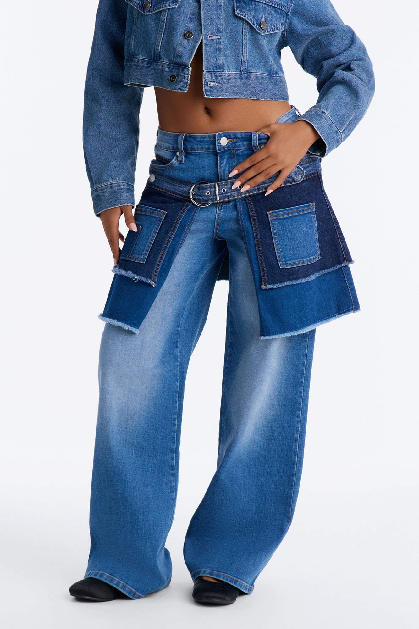 Double Dealing Straight Leg Skirt Jeans - Medium Wash image 2