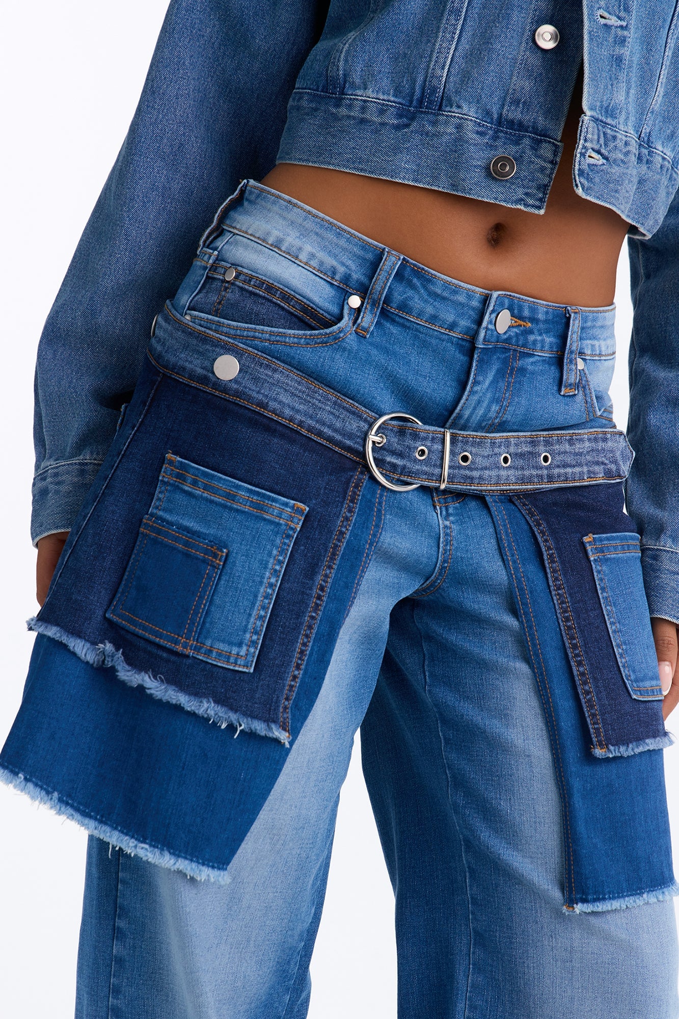Double Dealing Straight Leg Skirt Jeans - Medium Wash image 3