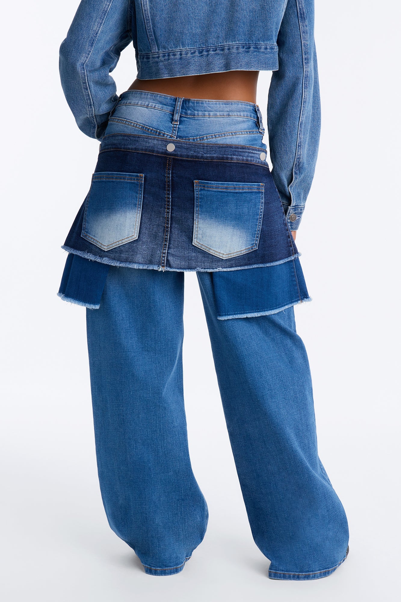 Double Dealing Straight Leg Skirt Jeans - Medium Wash image 4