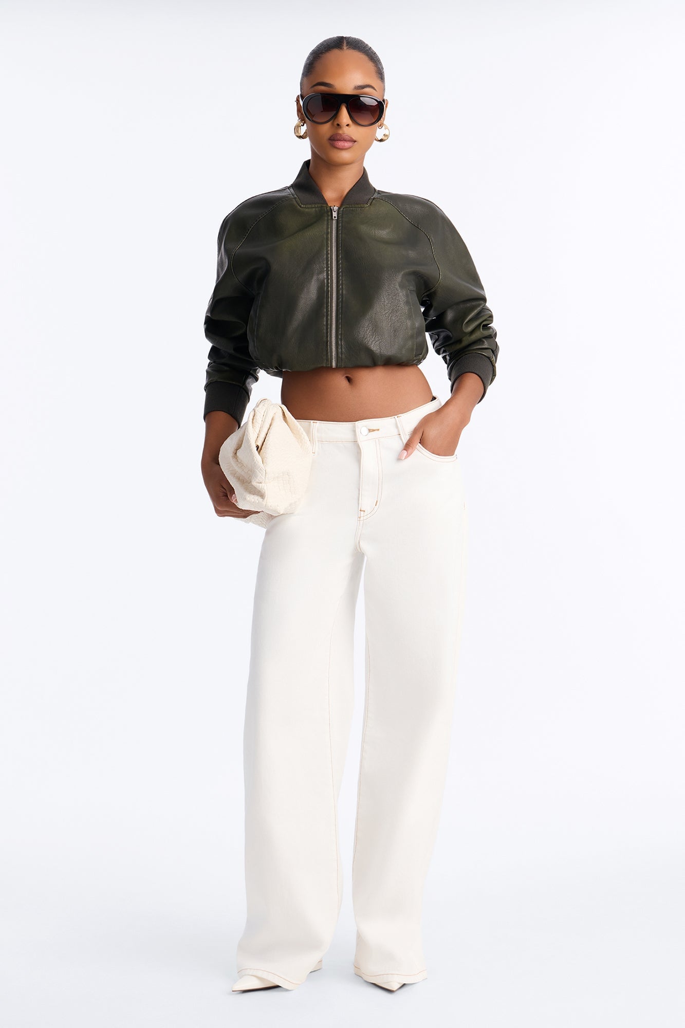 Rockaway High Rise Wide Leg Jeans - Ivory image 5