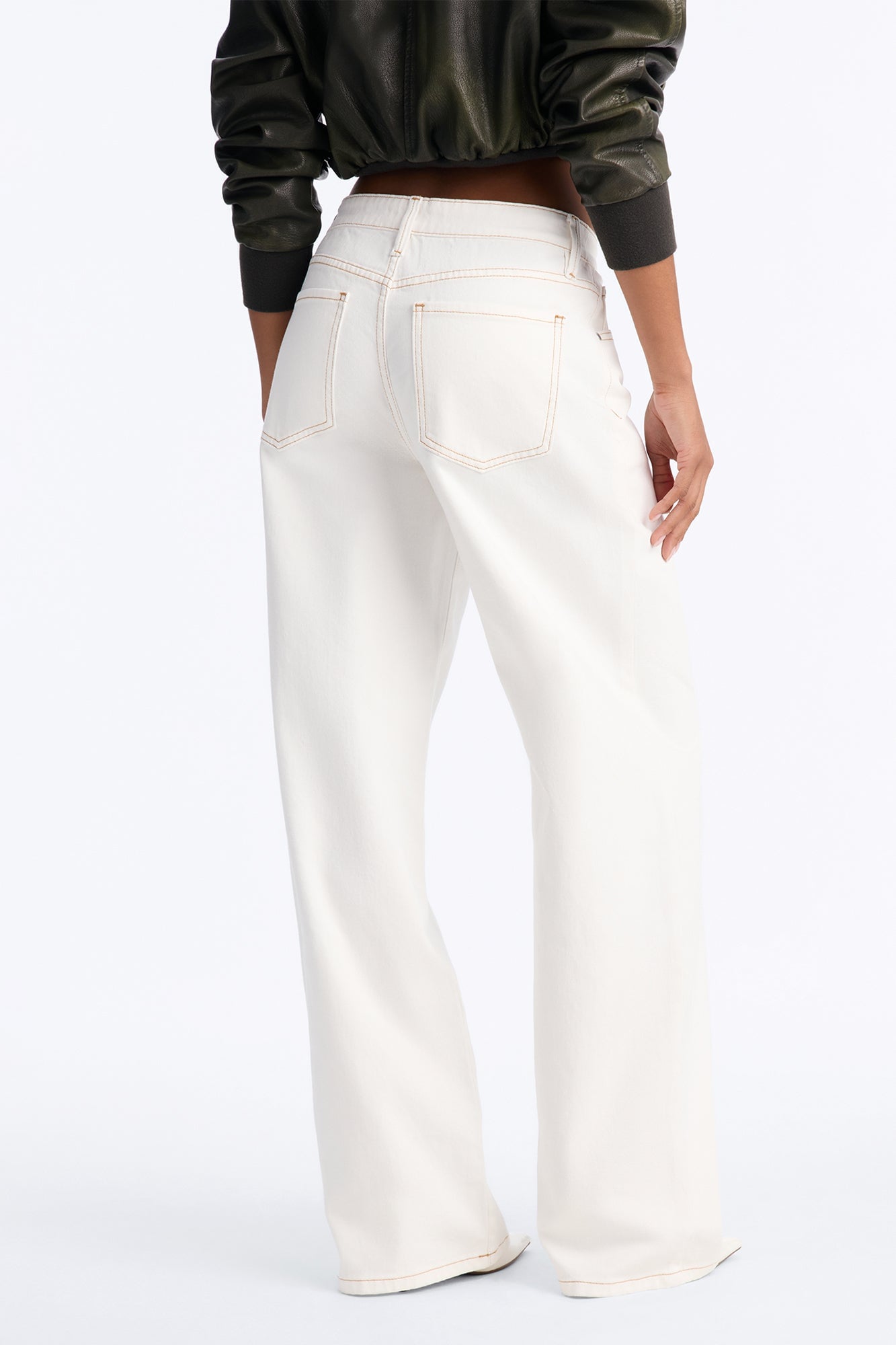 Rockaway High Rise Wide Leg Jeans - Ivory image 8