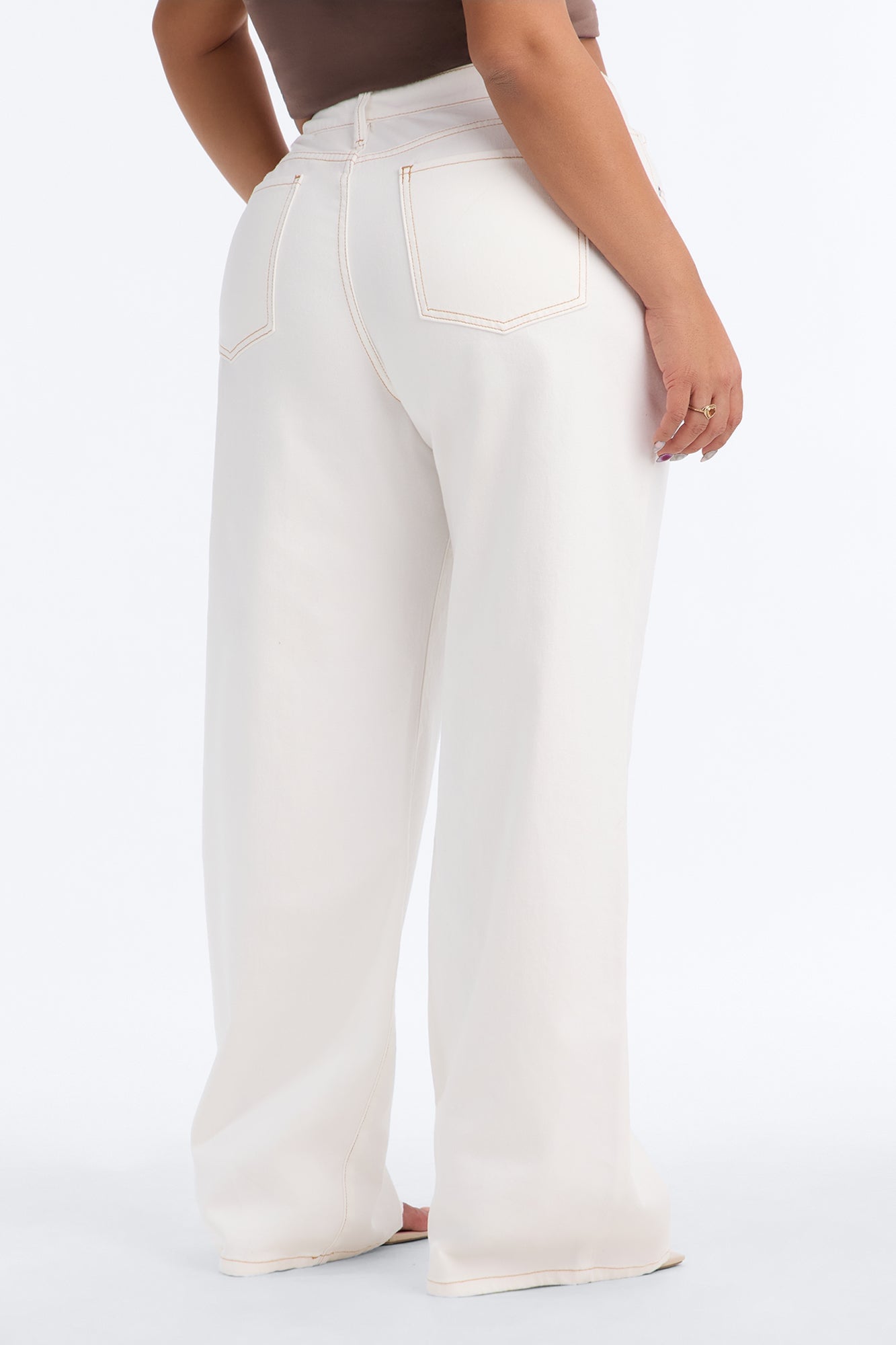Rockaway High Rise Wide Leg Jeans - Ivory image 4