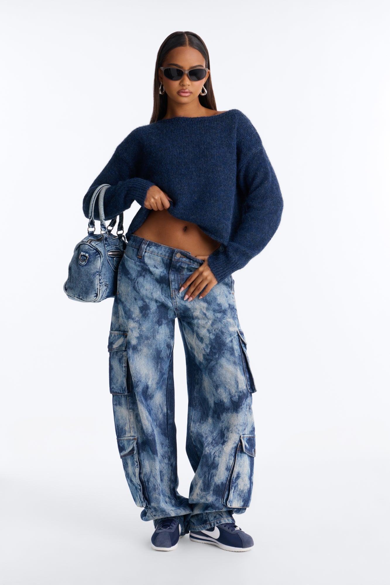 La Brea Baggy Cargo Jeans - Blue/combo image 1