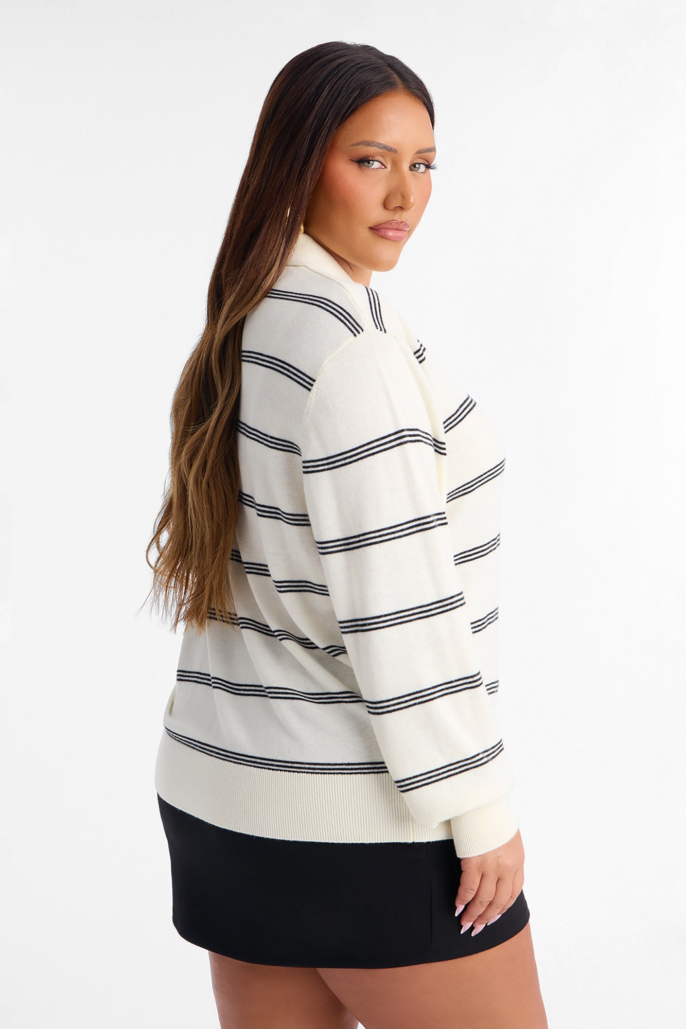 Calm Mornings Striped Pullover Sweater - Cream/combo image 4