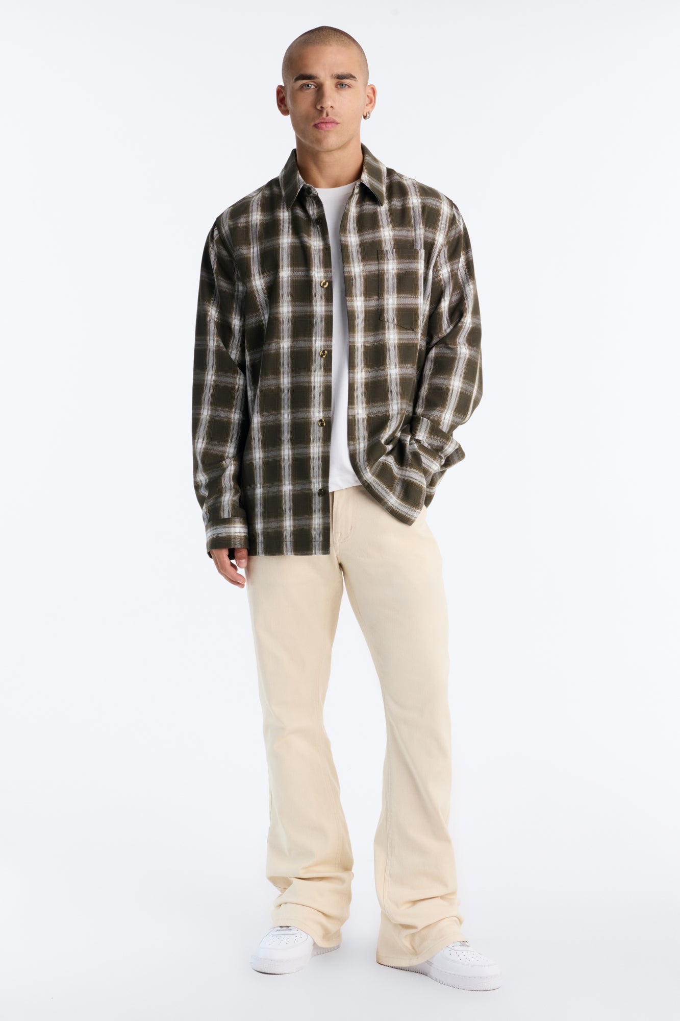 Essential Stacked Skinny Flare Stretch Jean - Cream image 6