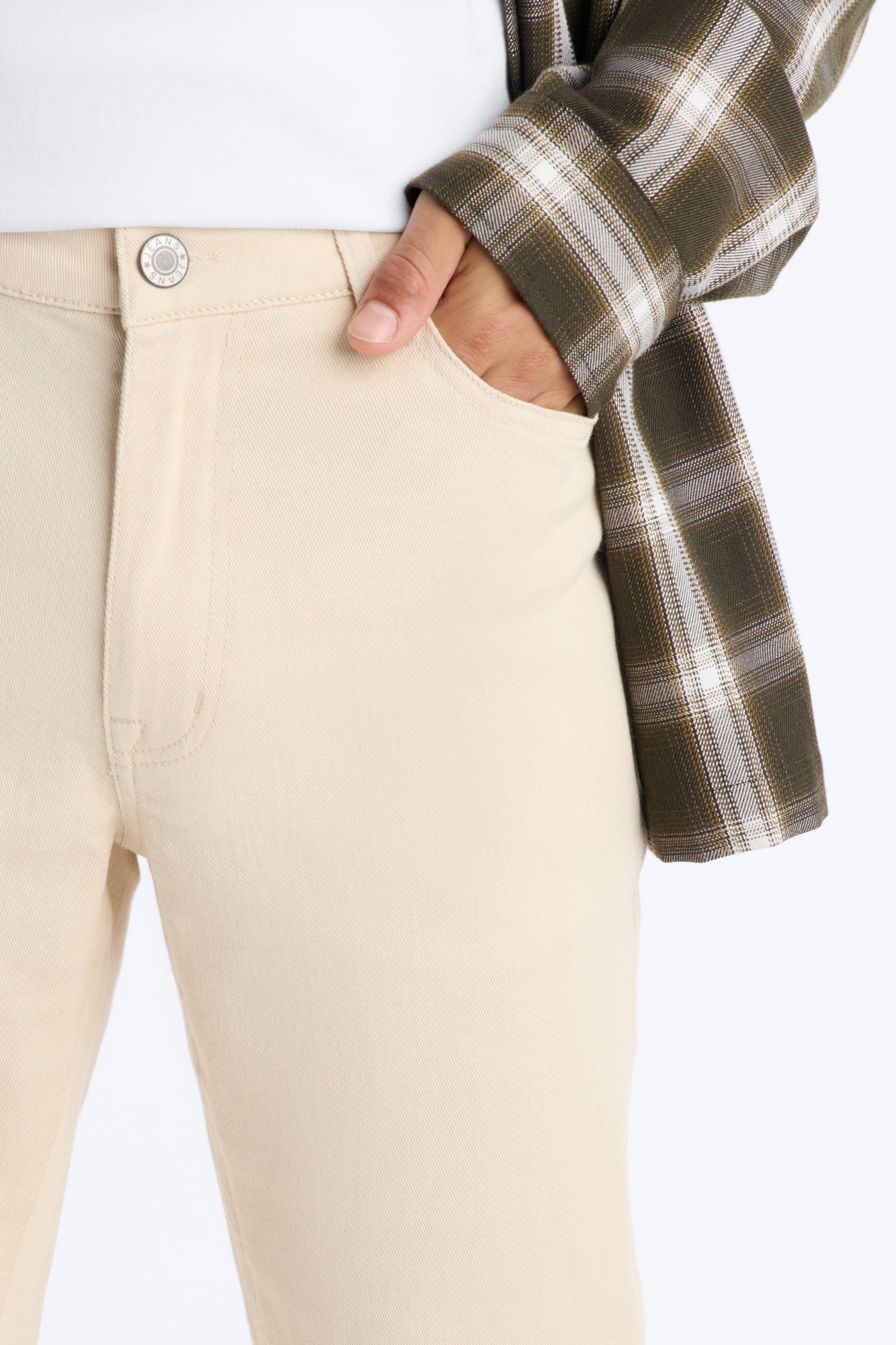 Essential Stacked Skinny Flare Stretch Jean - Cream image 7