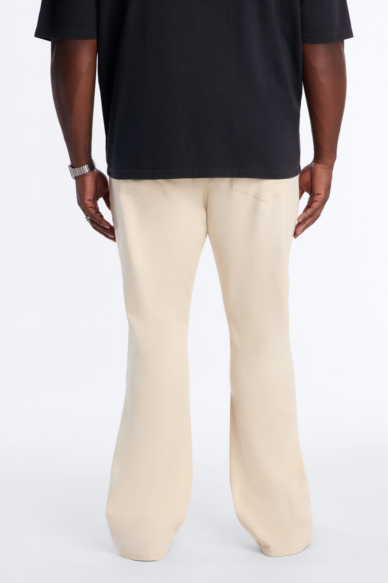 Essential Stacked Skinny Flare Stretch Jean - Cream image 4