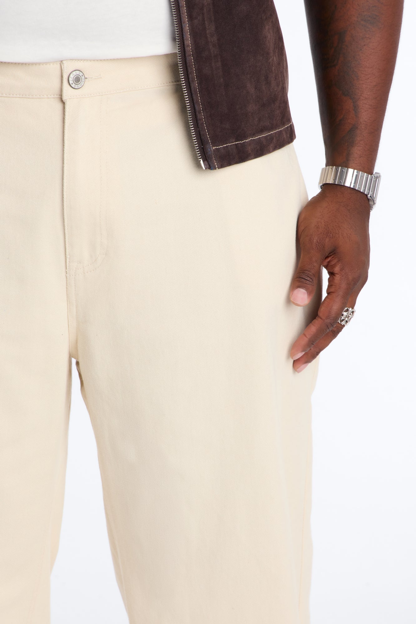 Essential Baggy Rigid Jean - Cream image 3