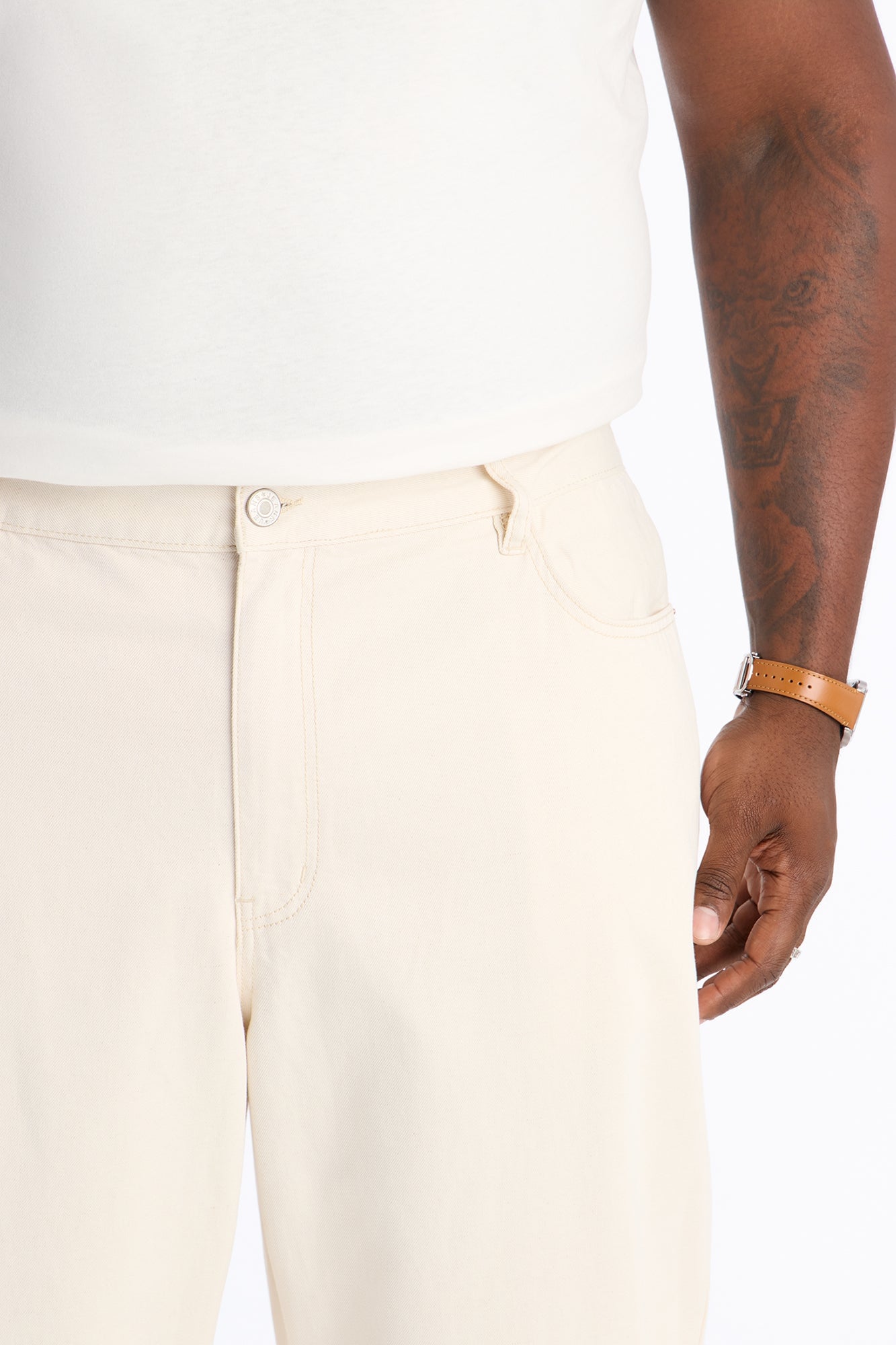Everyday Hemp Baggy Jean - Cream image 4