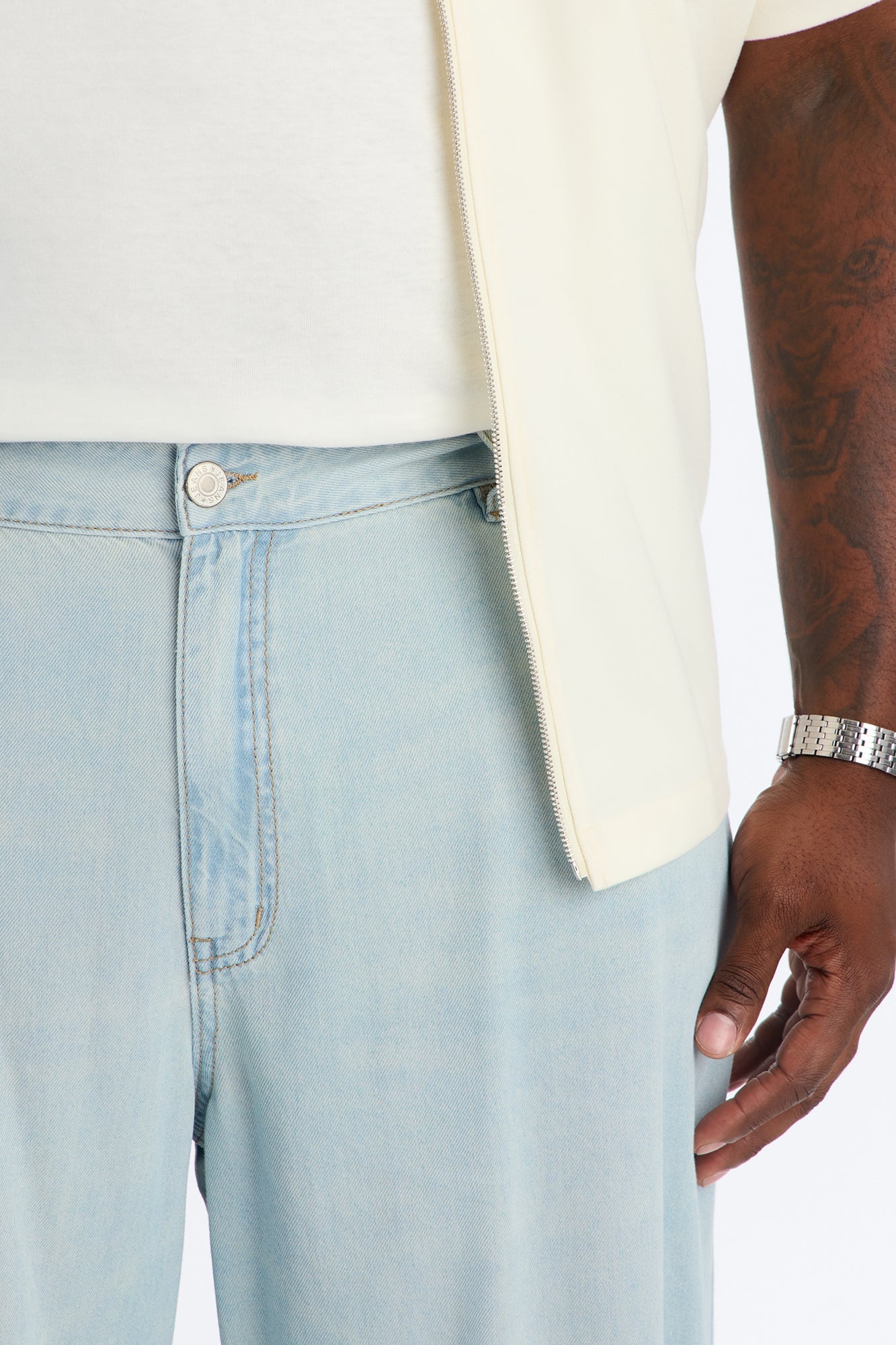 Everyday Hemp Baggy Jean - Light Blue Wash image 3