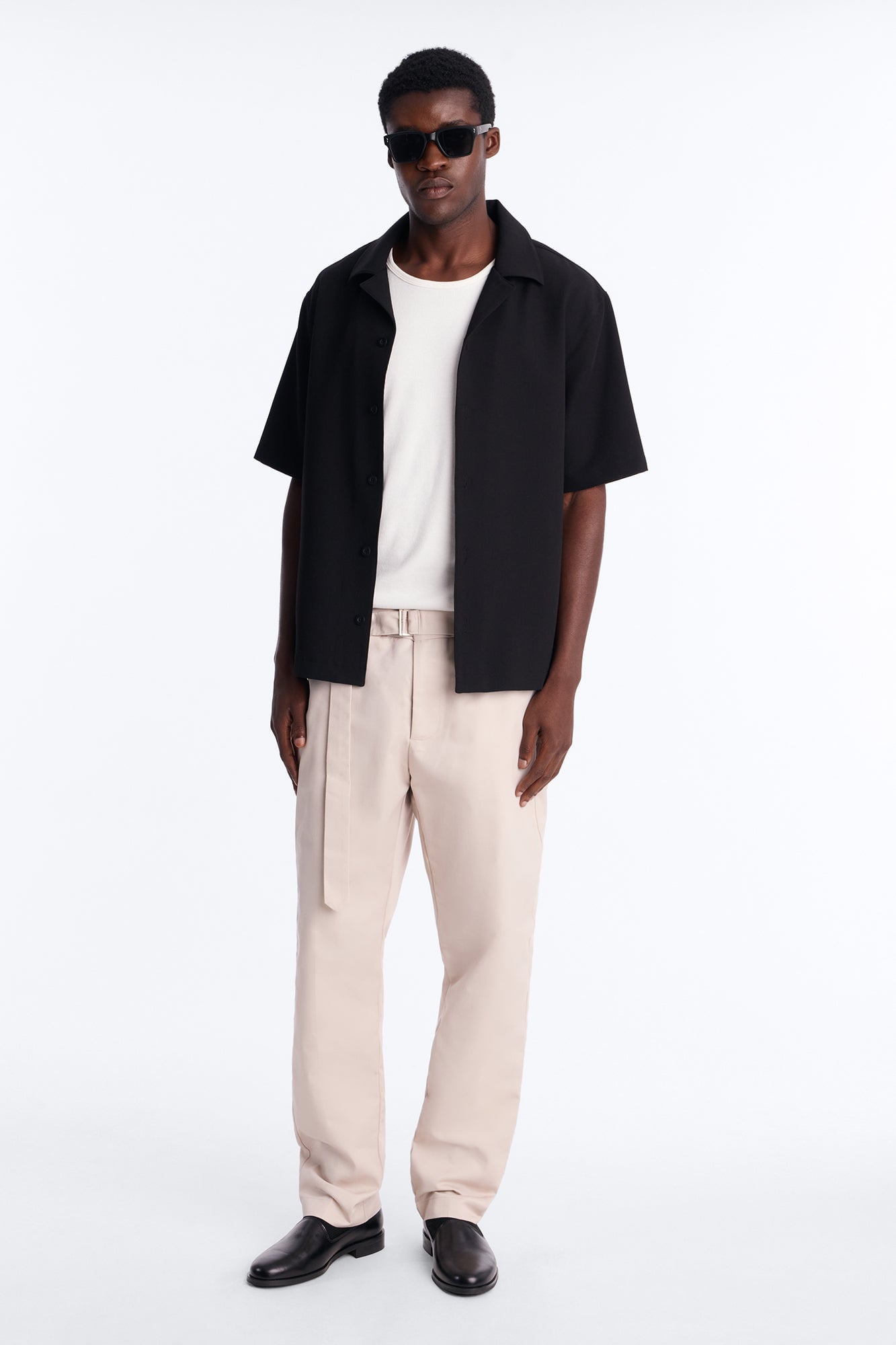 Malakai Belted Straight Leg Pant - Beige image 5