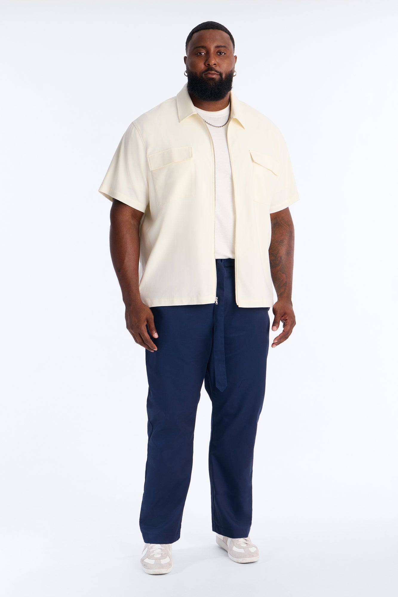 Malakai Belted Straight Leg Pant - Navy image 2