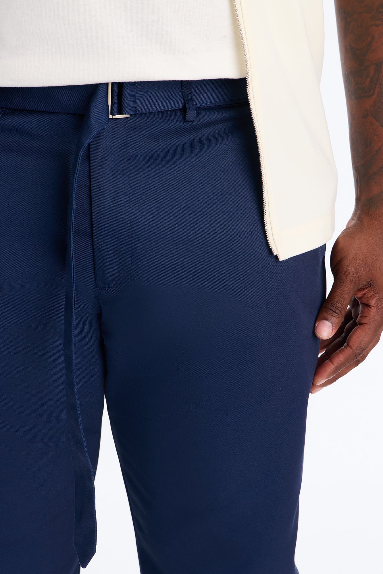 Malakai Belted Straight Leg Pant - Navy image 4