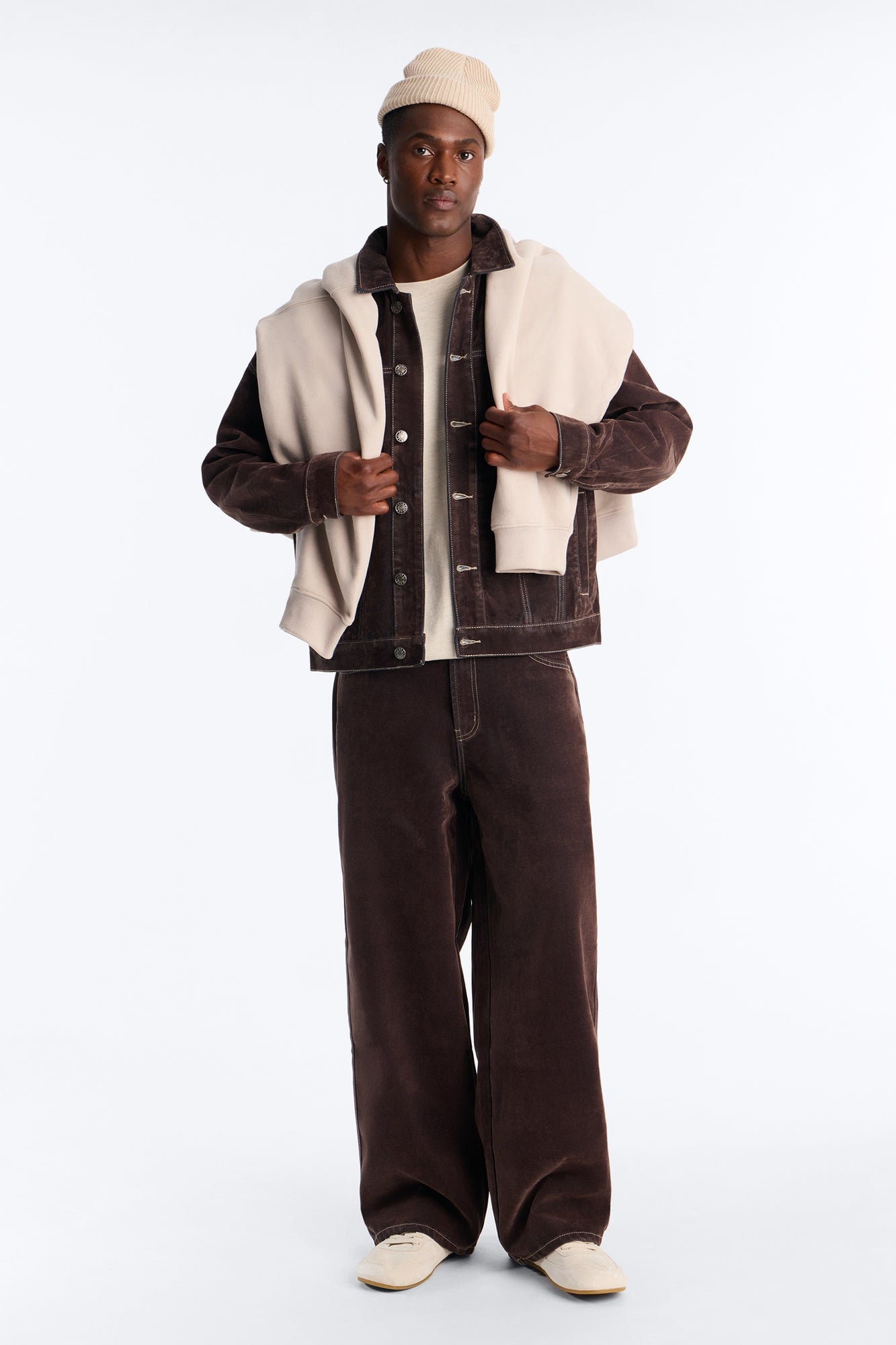 Baggy Studio Flocked Jean - Dark Brown image 5