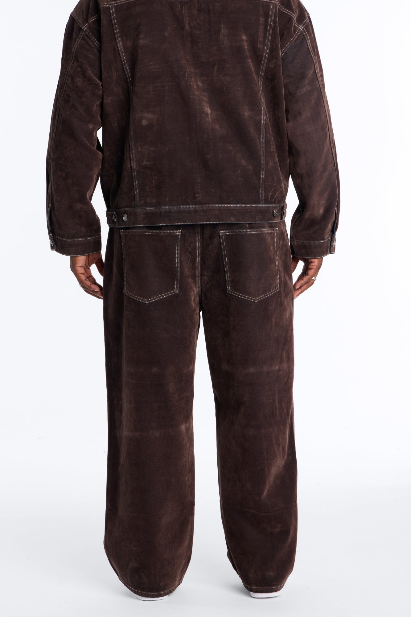 Baggy Studio Flocked Jean - Dark Brown image 4