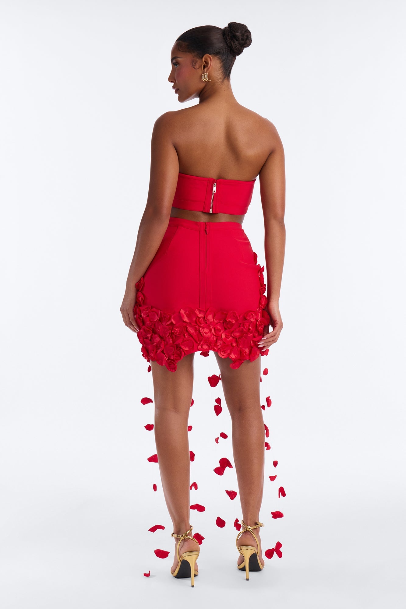 A Bed Of Roses Draped Bandage Mini Dress - Red image 4