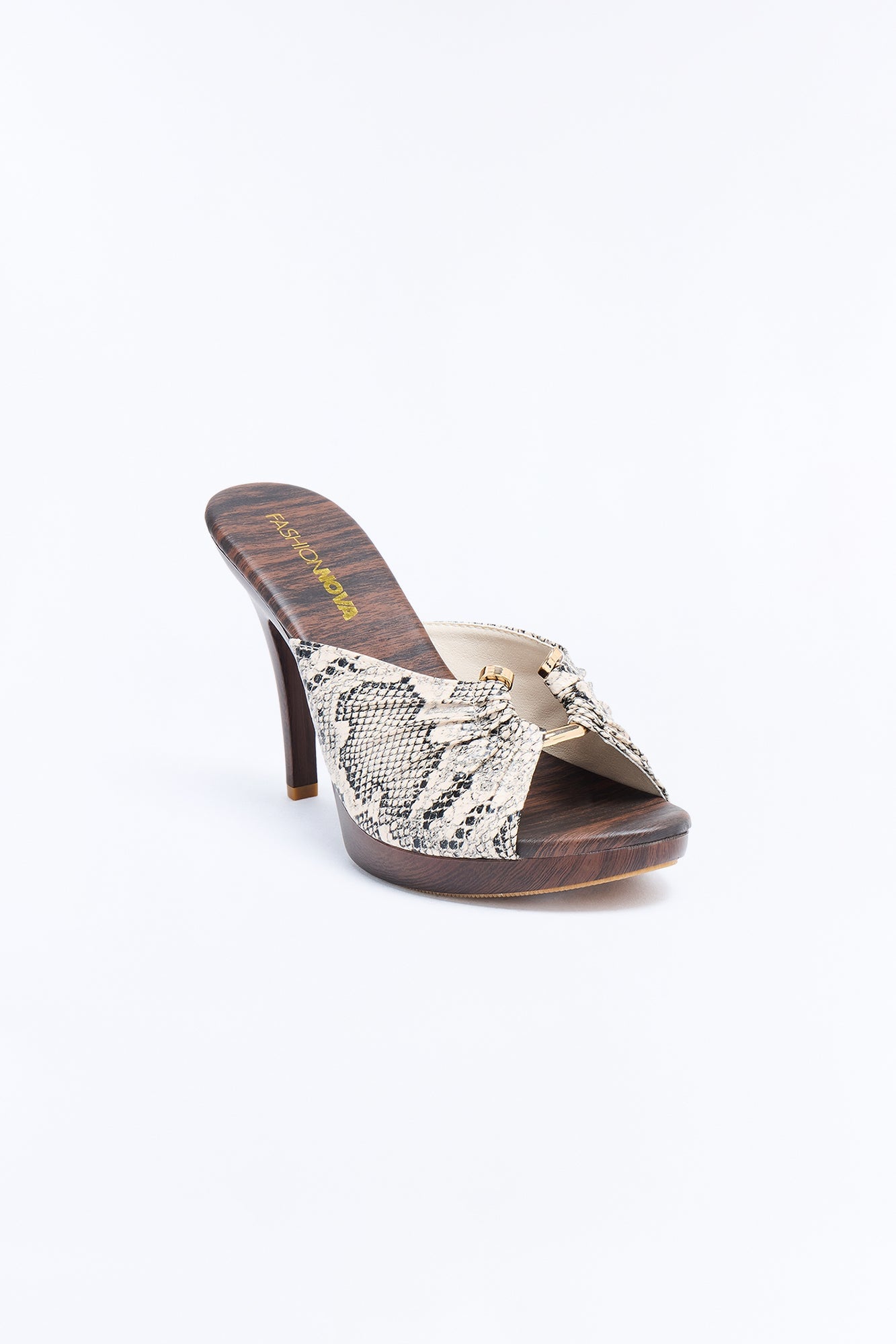 Hippie Wood Stiletto Heels - White/Black image 4