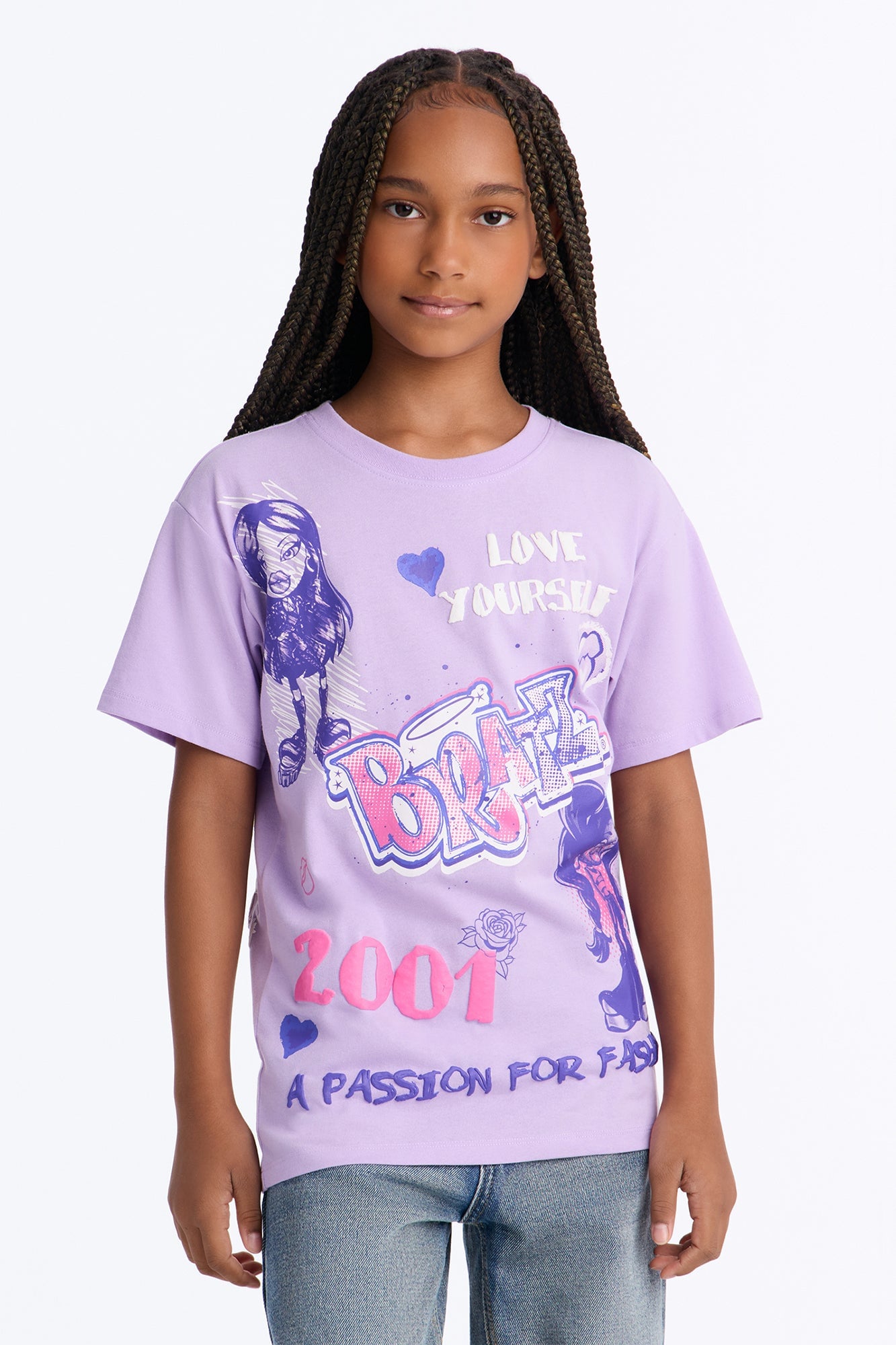 Mini Bratz 2001 Front/Back Short Sleeve Tee - Lavender image 1
