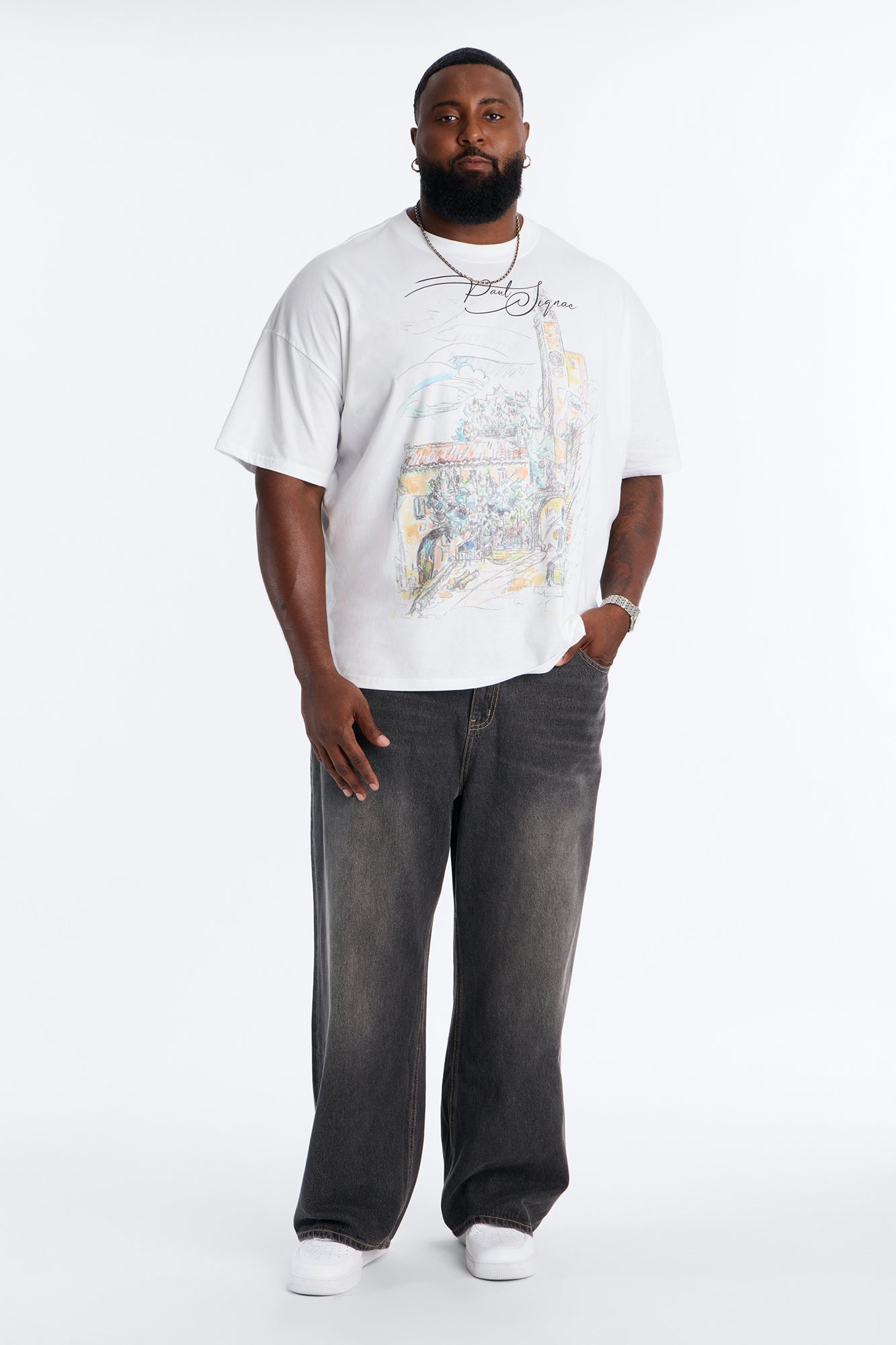 Paul Signac Landscape Sketch Short Sleeve Tee - White image 2