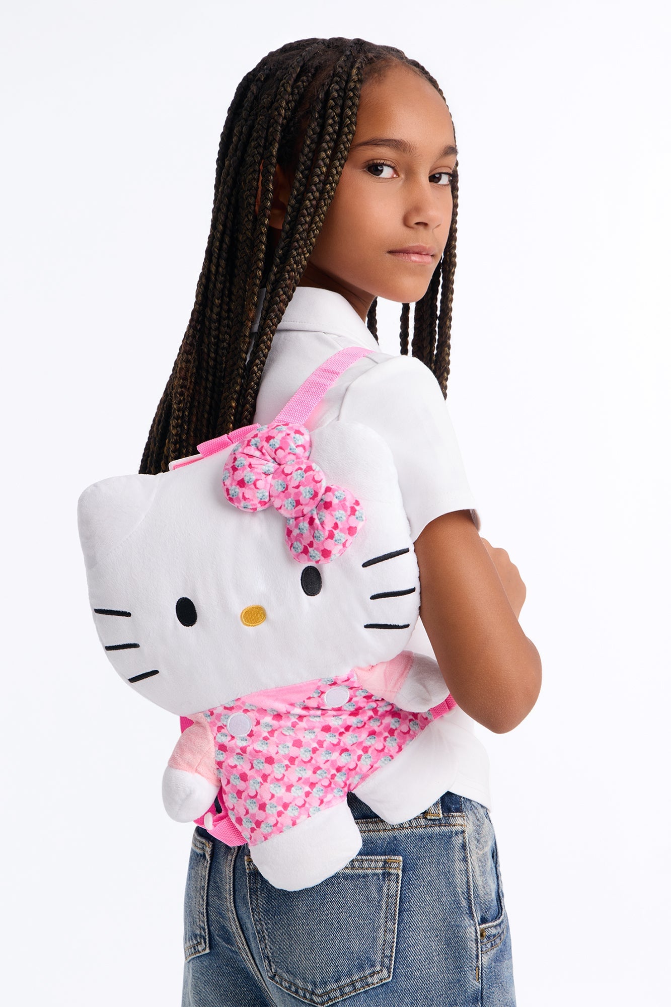 Mini Hello Kitty Cutie On The Go Plush Backpack - White/combo image 1