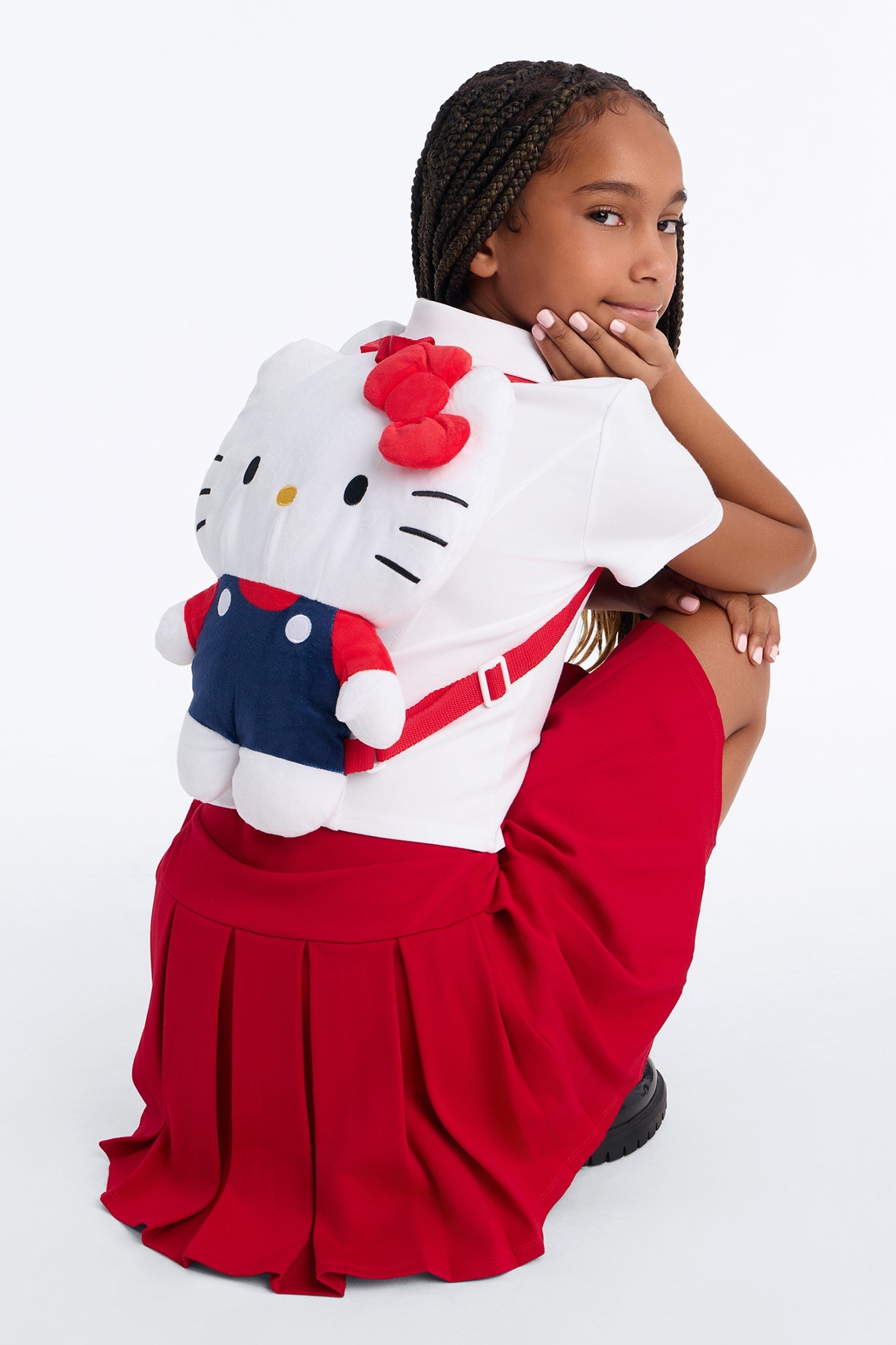 Mini Hello Kitty Ready To Go Plush Backpack - White/combo image 1