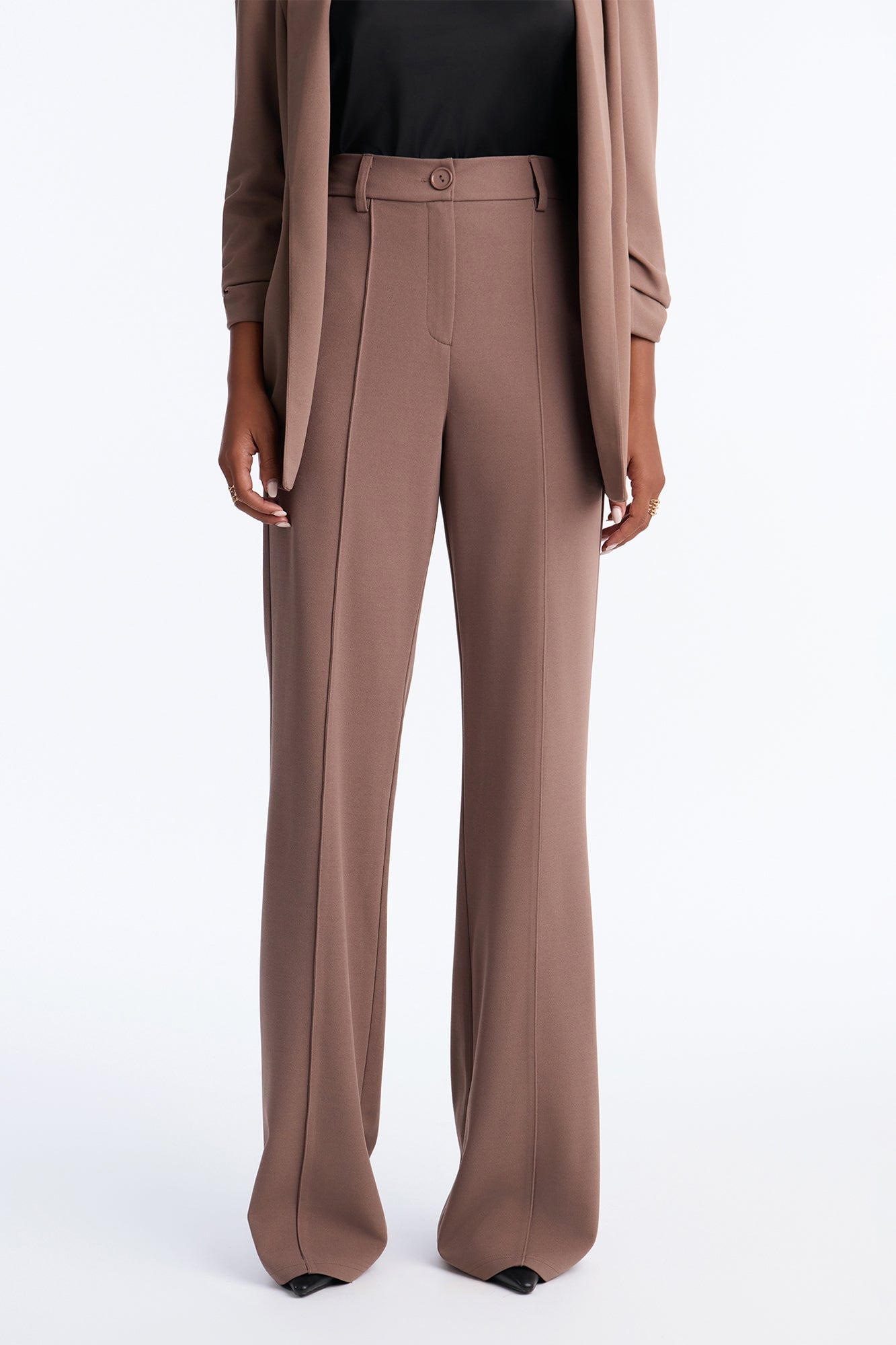 Tall Heidi Wide Leg Trouser Pant - Caffe image 6