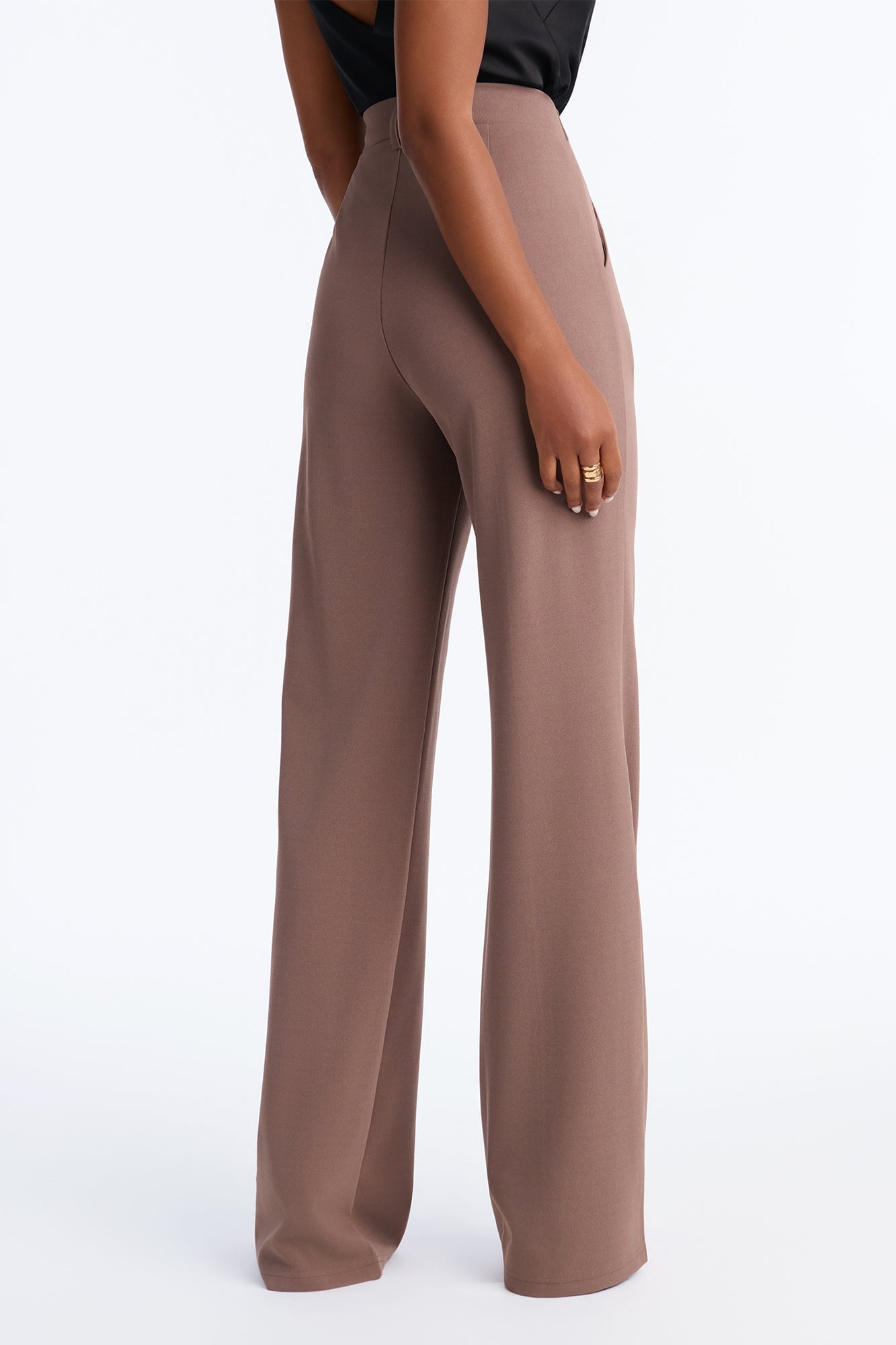 Tall Heidi Wide Leg Trouser Pant - Caffe image 8