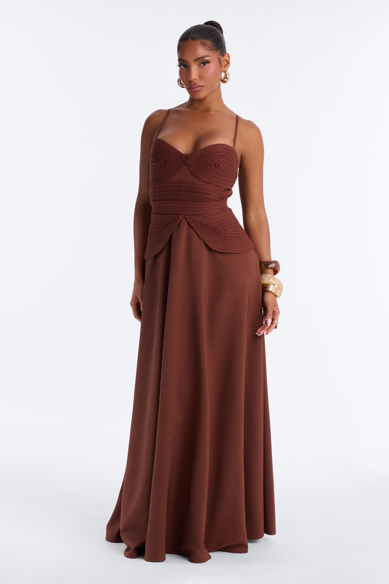 Pretty Energy Flowy Maxi Dress - Chocolate image 1