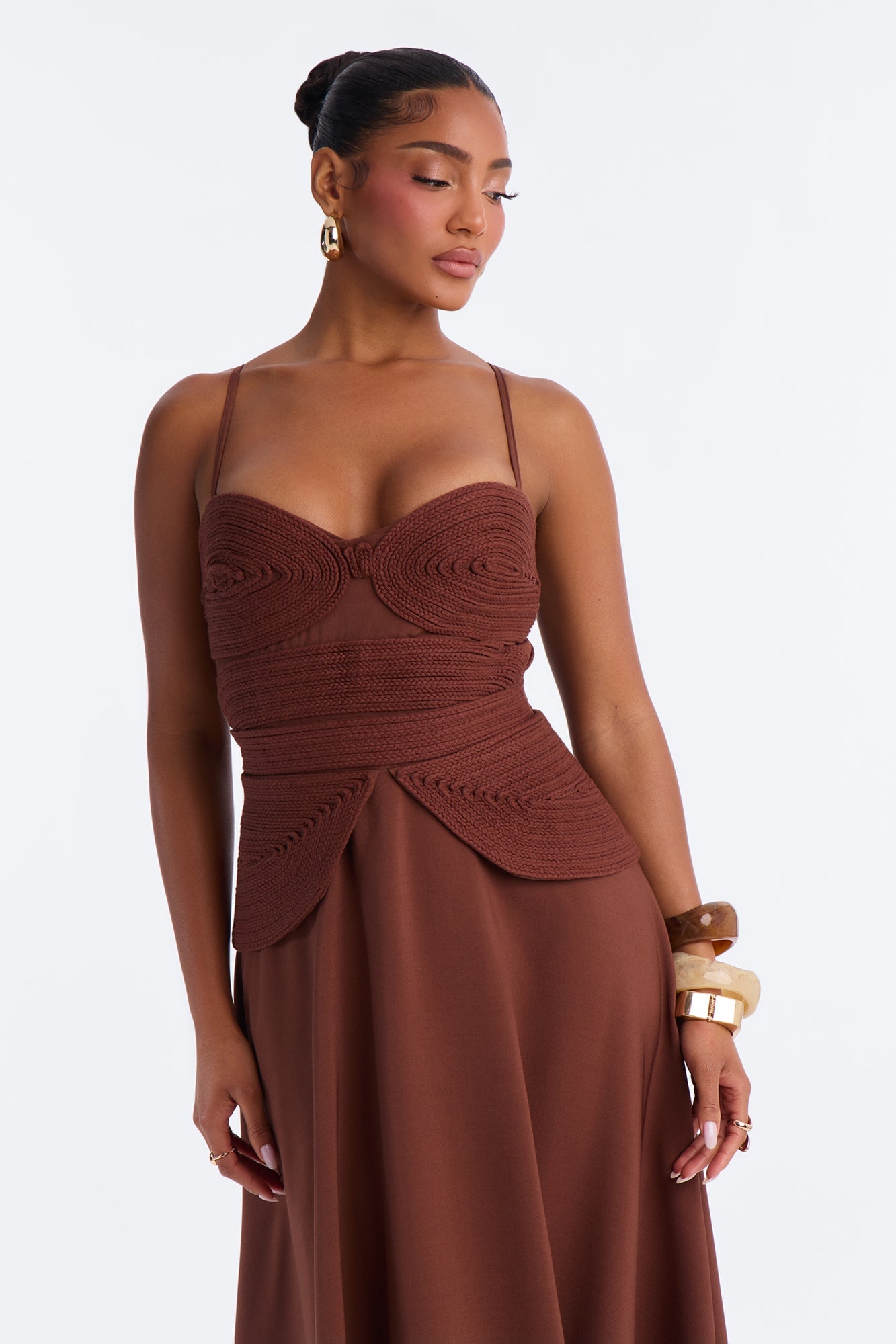 Pretty Energy Flowy Maxi Dress - Chocolate image 2