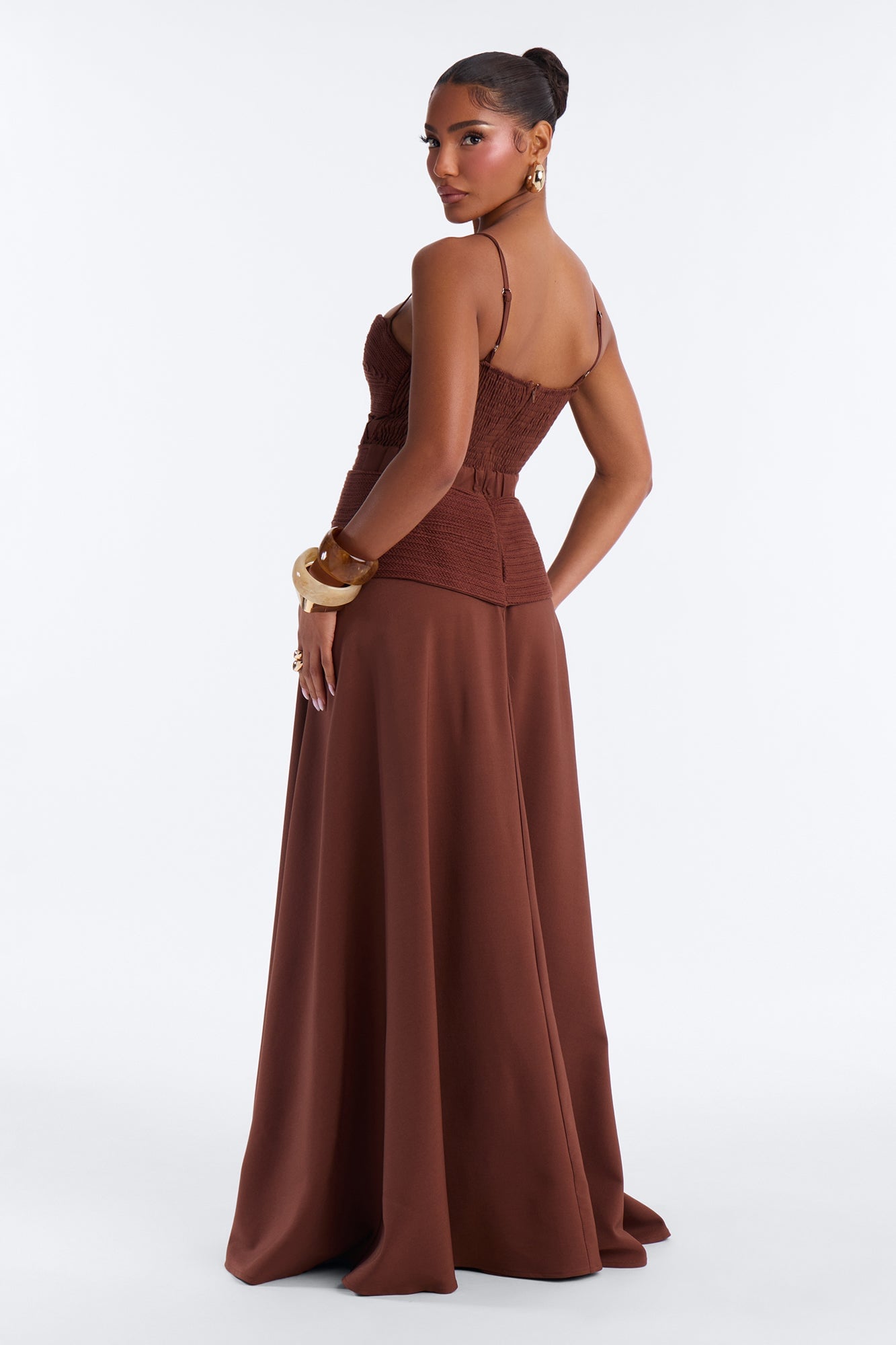 Pretty Energy Flowy Maxi Dress - Chocolate image 4