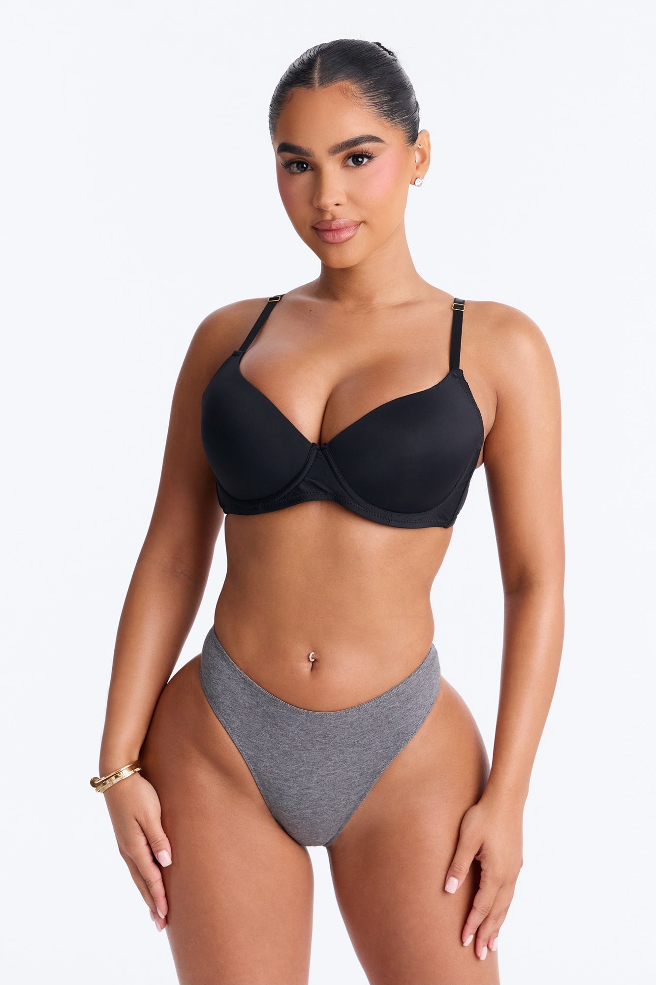 Dress Cotton Comfort Thong - Charcoal image 4