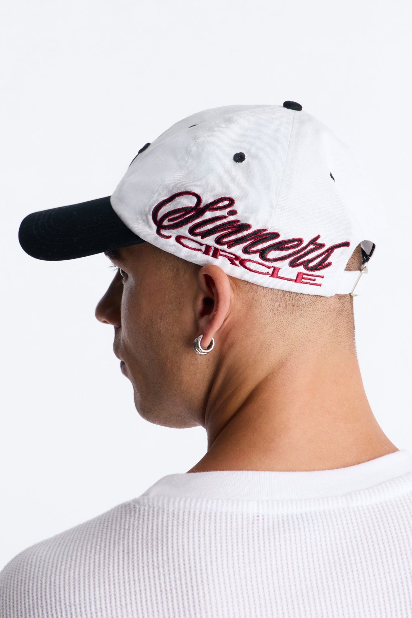 Sinners Circle Embroidered Snapback Hat - White image 2