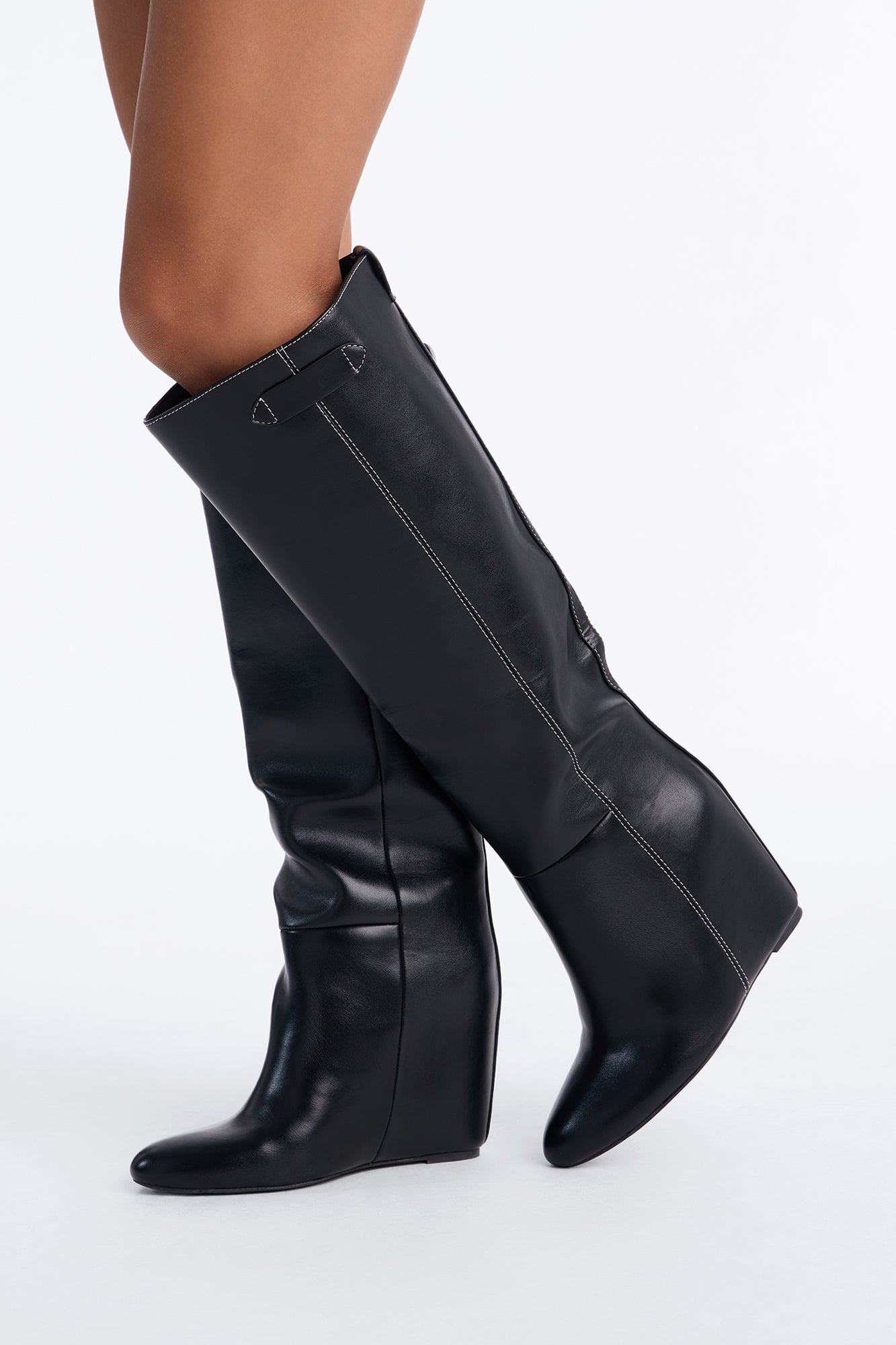Crafted To Perfection Wedge Boots - Black image 1