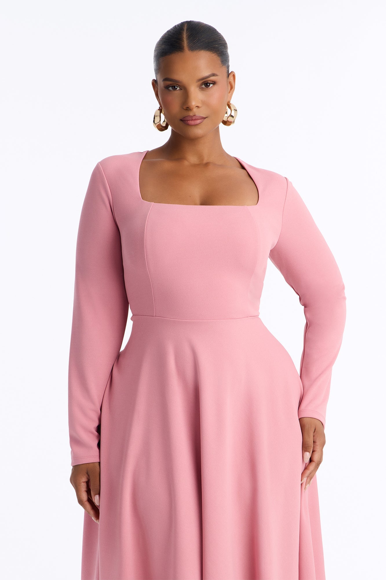 Alena Long Sleeve Midi Dress - Mauve image 2
