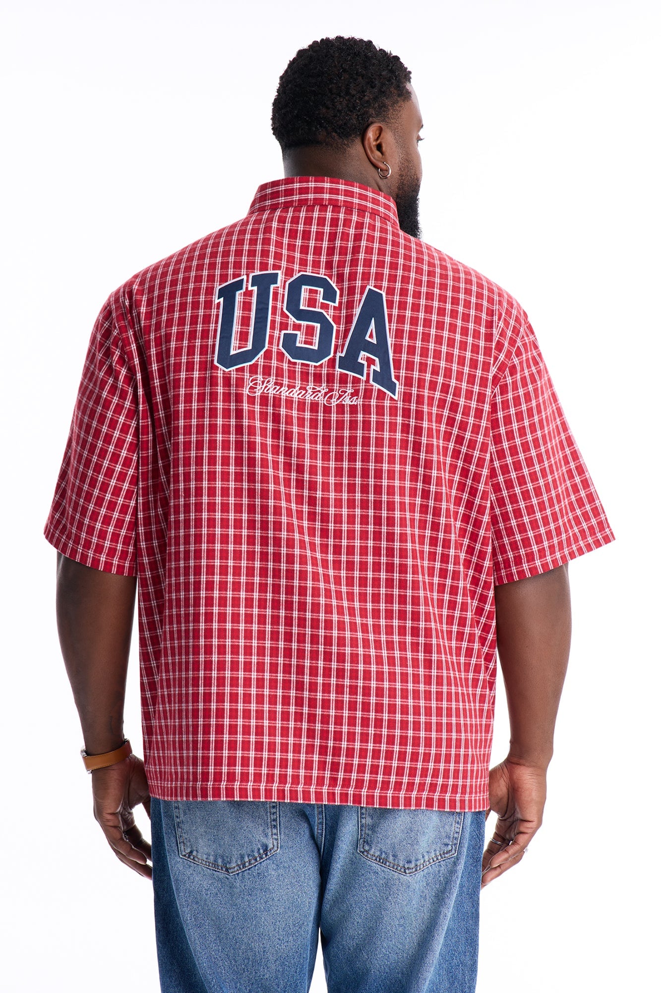 Only In The USA 76' Button Up Shirt - Red image 3