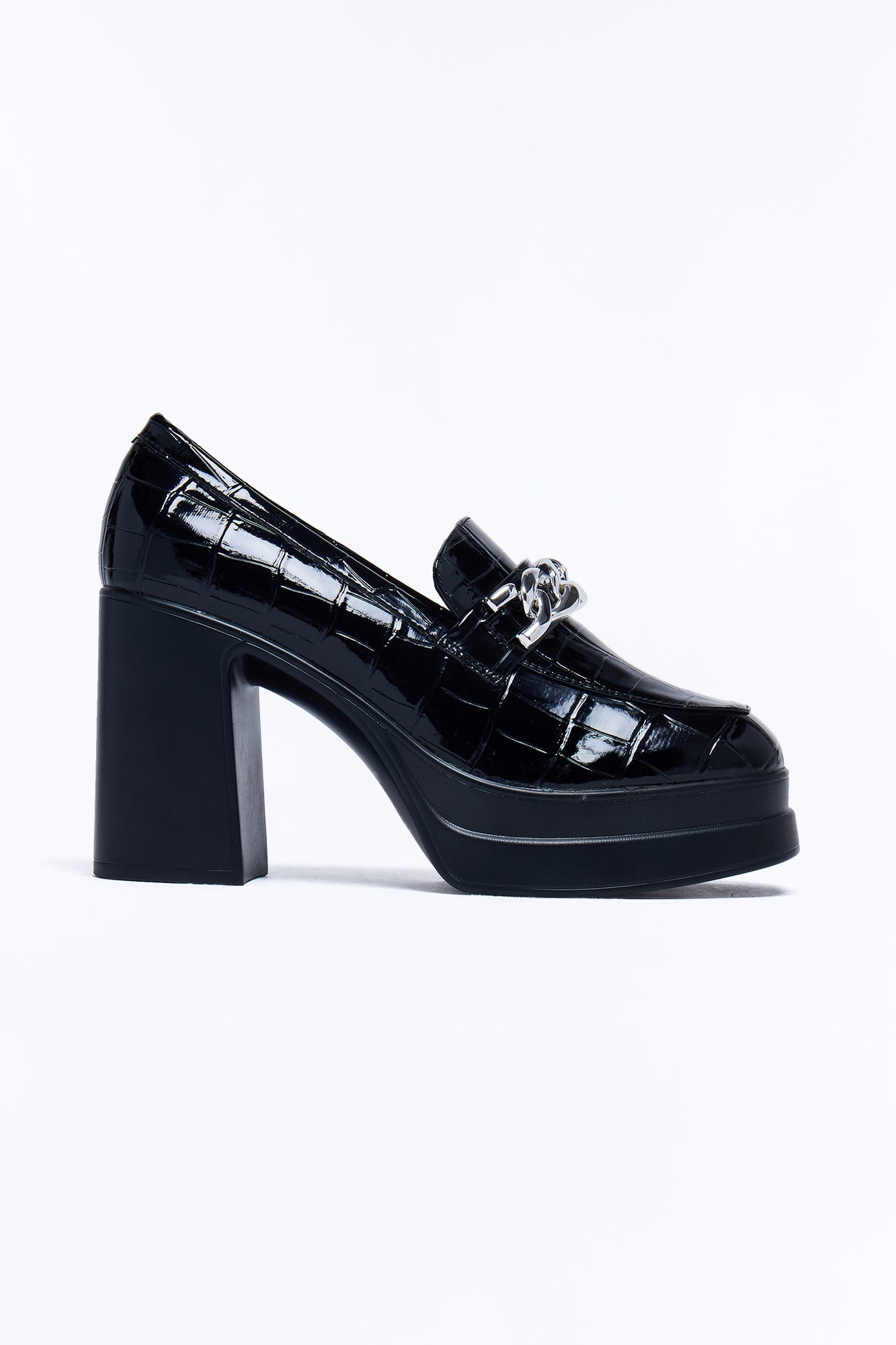 Cecile Platform Loafer Pumps - Black image 3