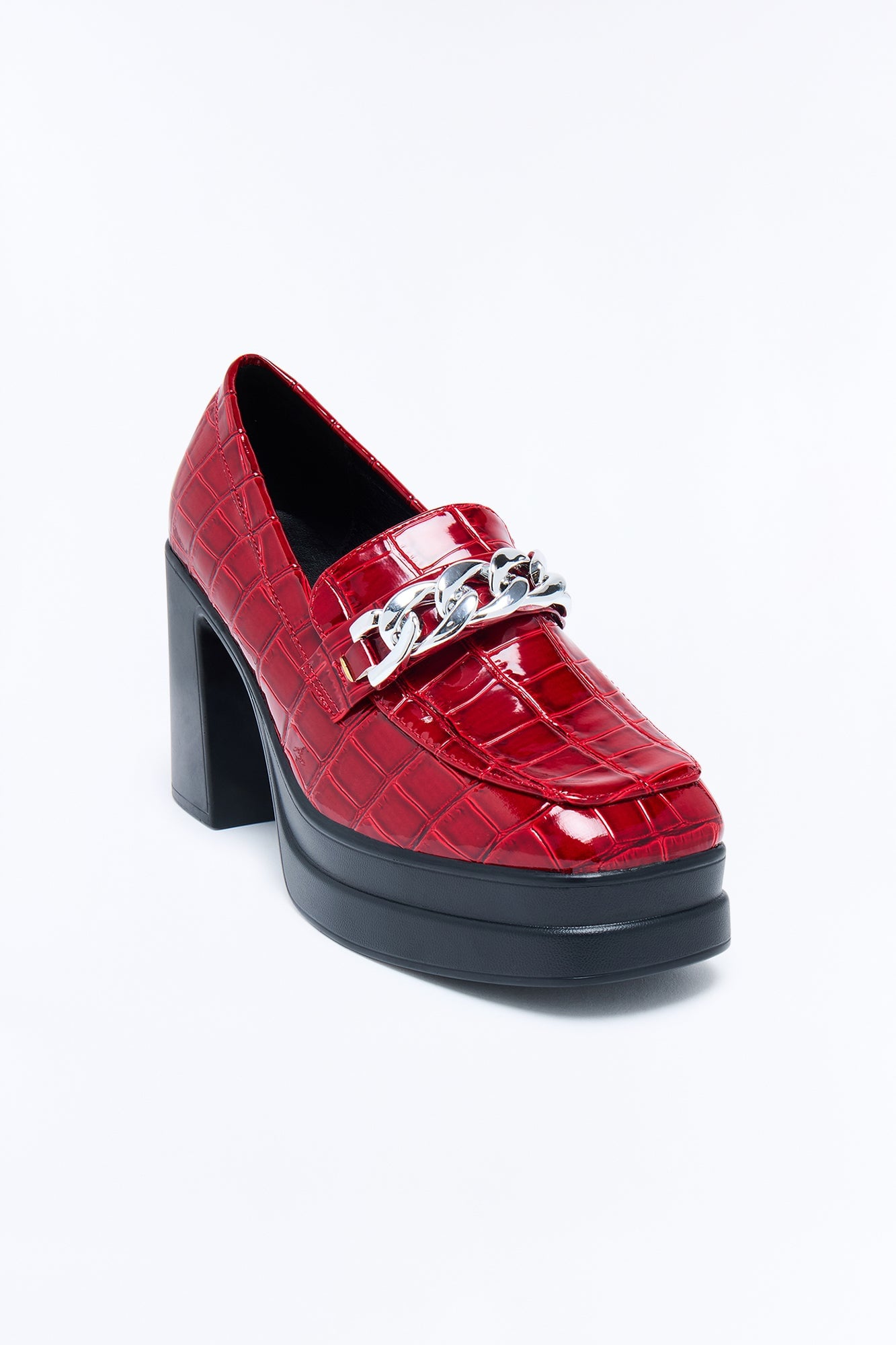 Cecile Platform Loafer Pumps - Burgundy image 2