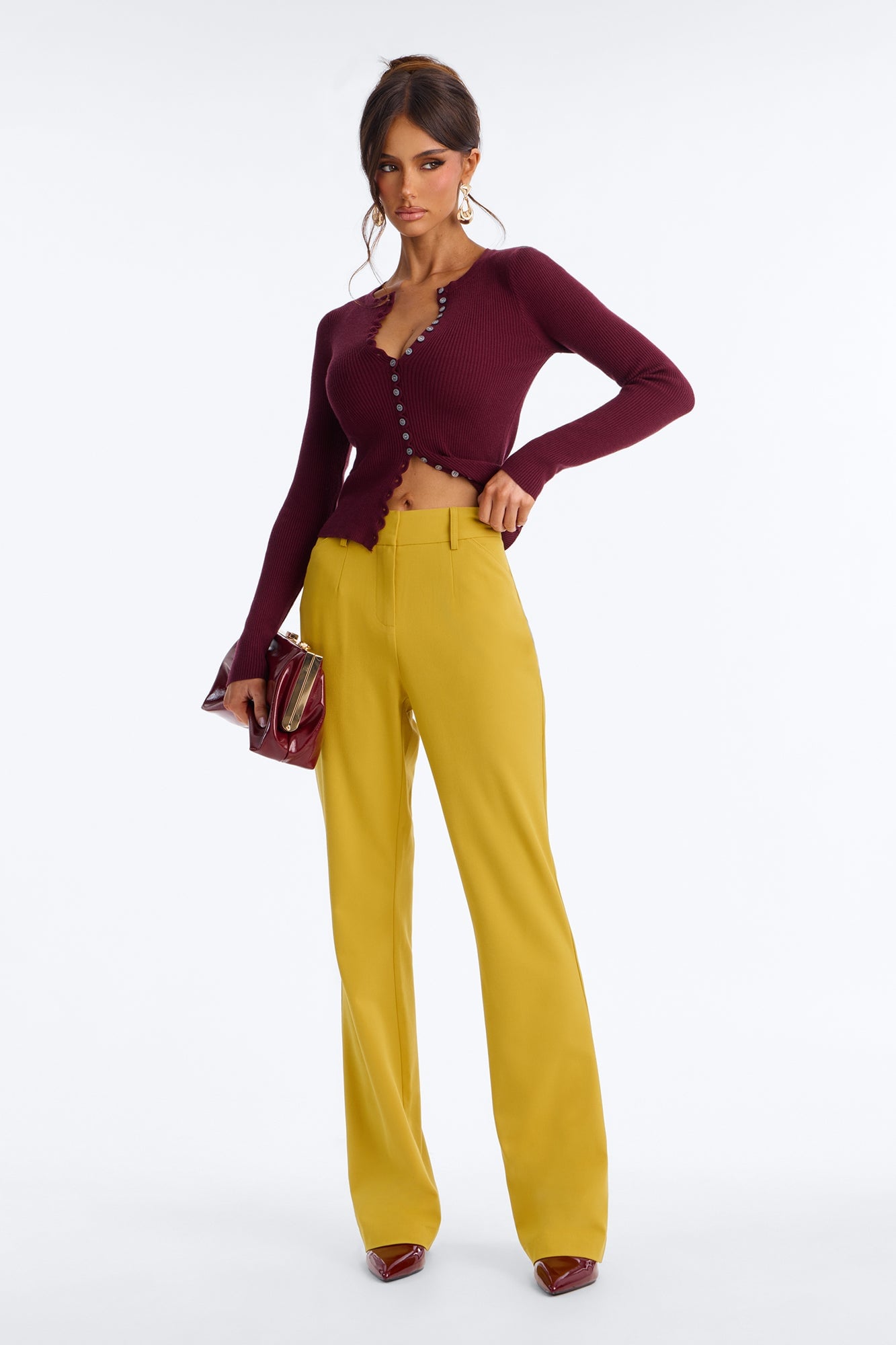 Tasha Dressy High Rise Pants - Mustard image 5