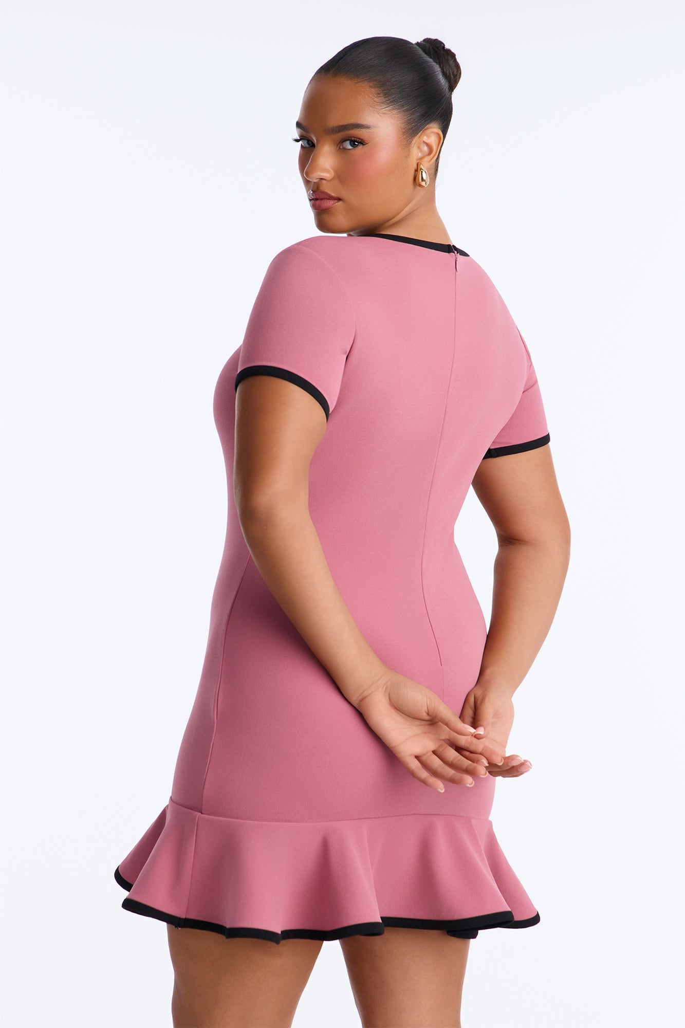 Set The Bar Short Sleeve Mini Dress - Mauve image 4