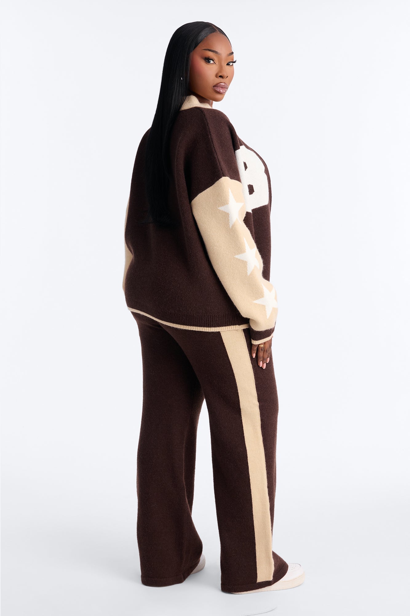 89' Star Sweater Pant Set - Chocolate/Combo image 3