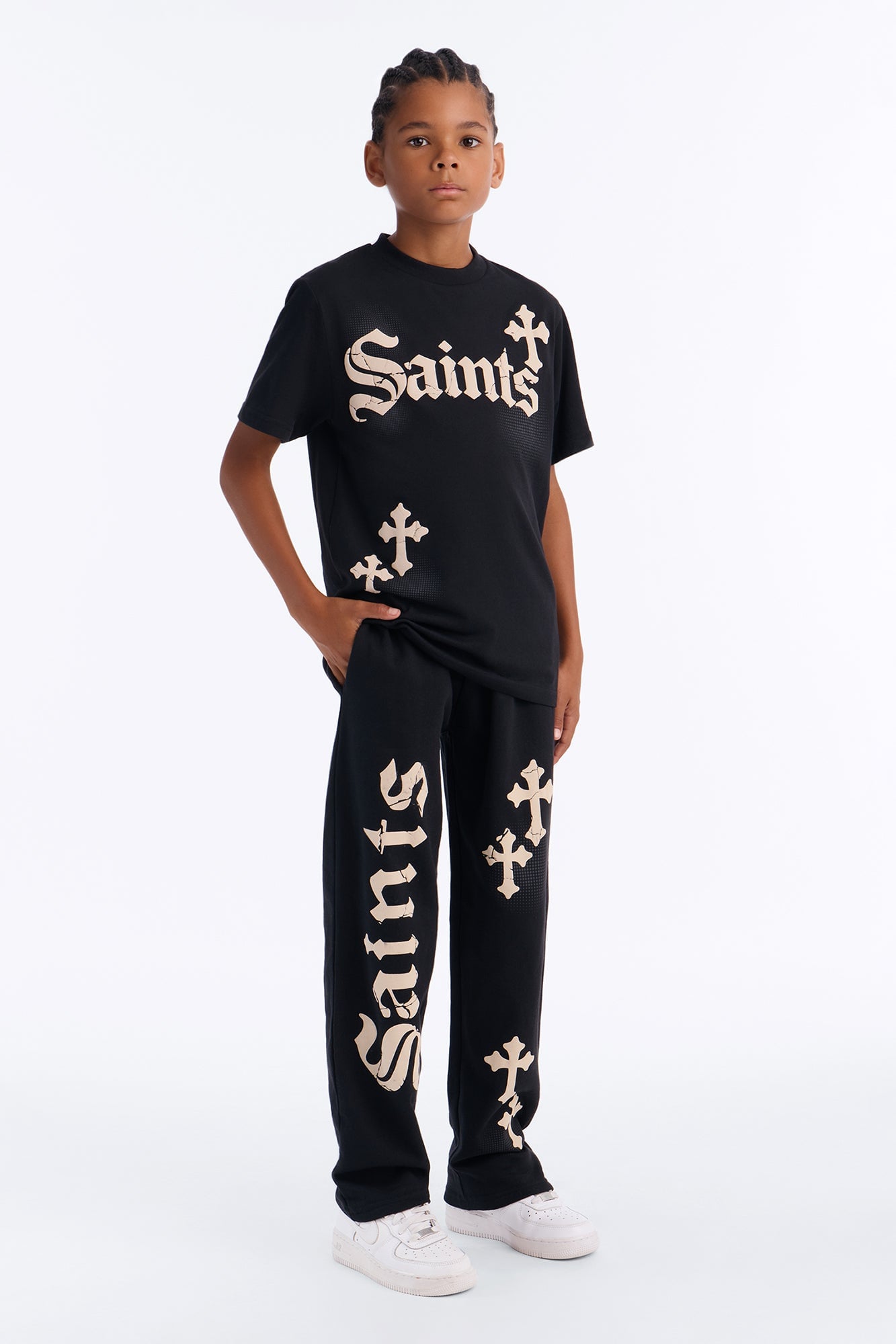 Mini Saints Lifestyle Pant Set - Black image 1