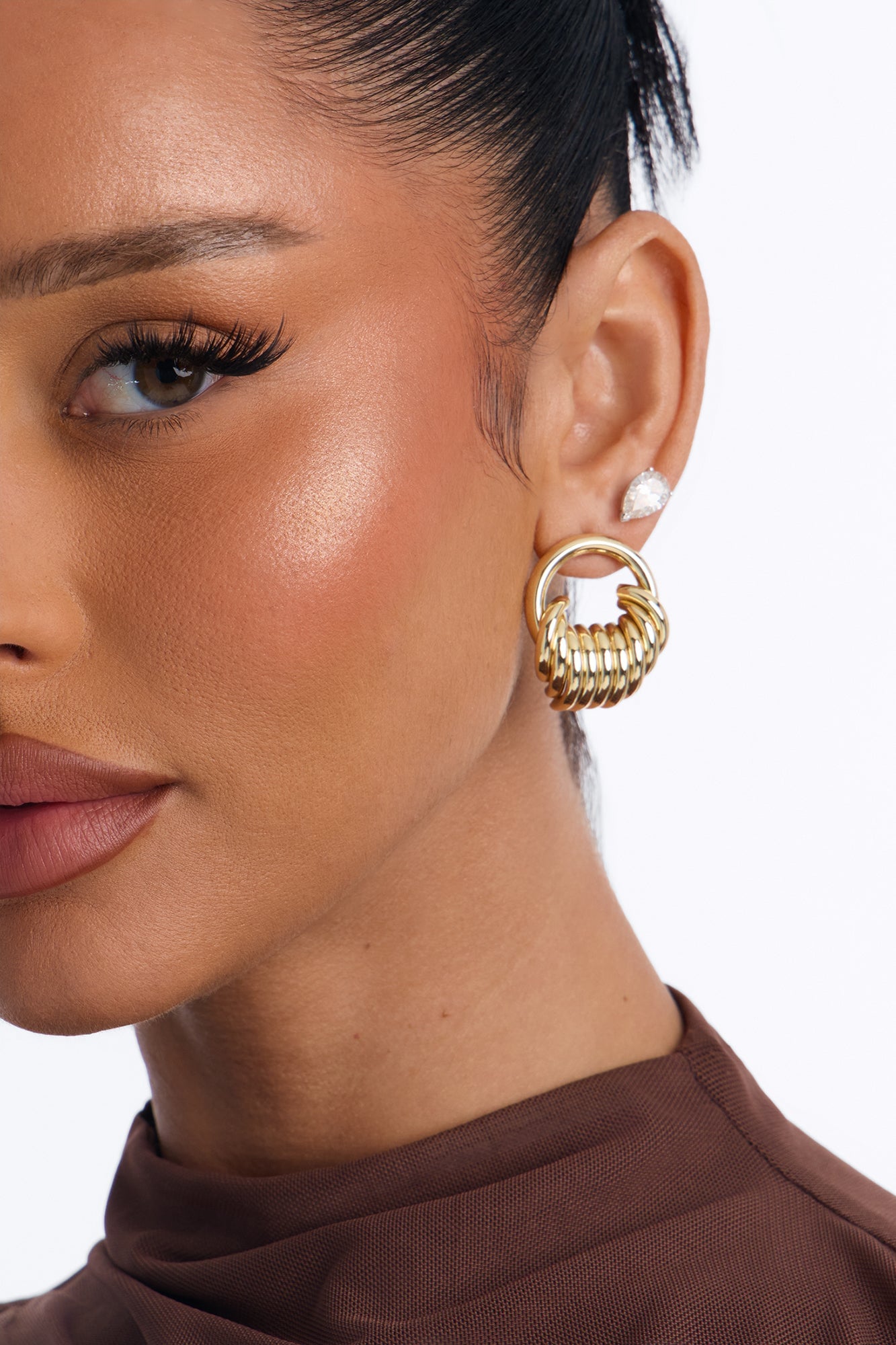 Stop Calling Drop Earrings - Gold image 2