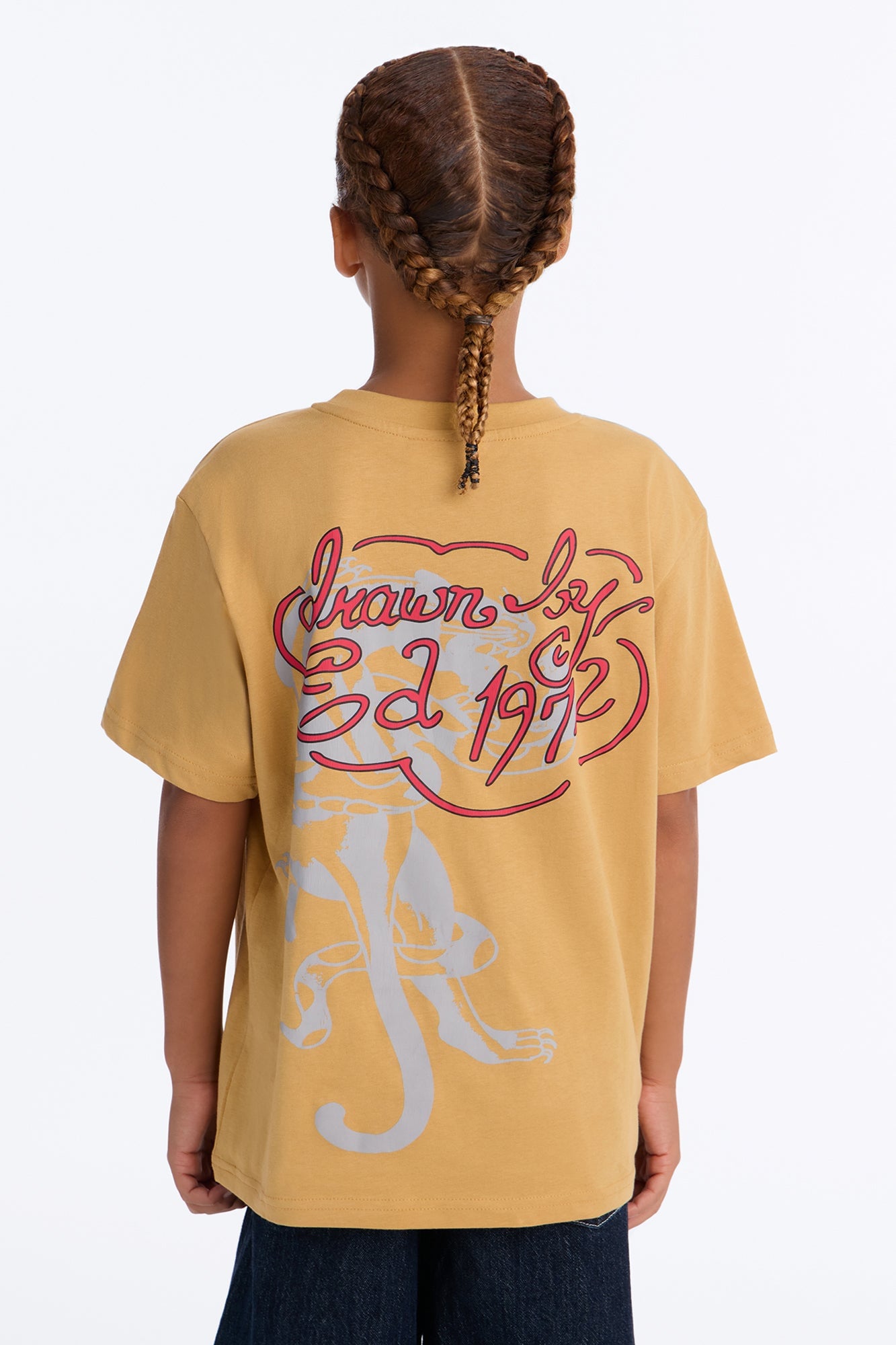Mini Ed Hardy Powerful Panther Front/Back Short Sleeve Tee - Sand image 4