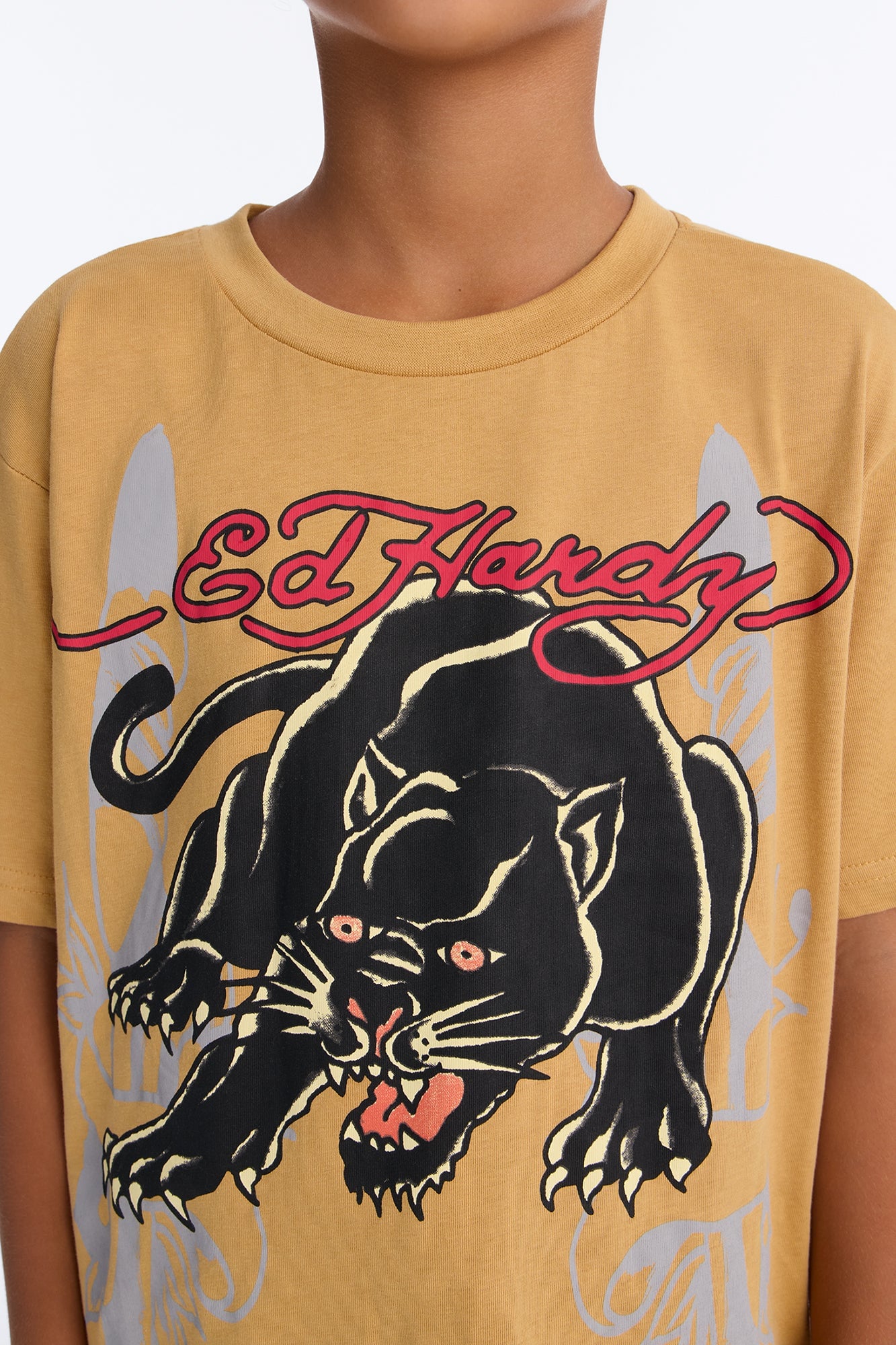 Mini Ed Hardy Powerful Panther Front/Back Short Sleeve Tee - Sand image 3