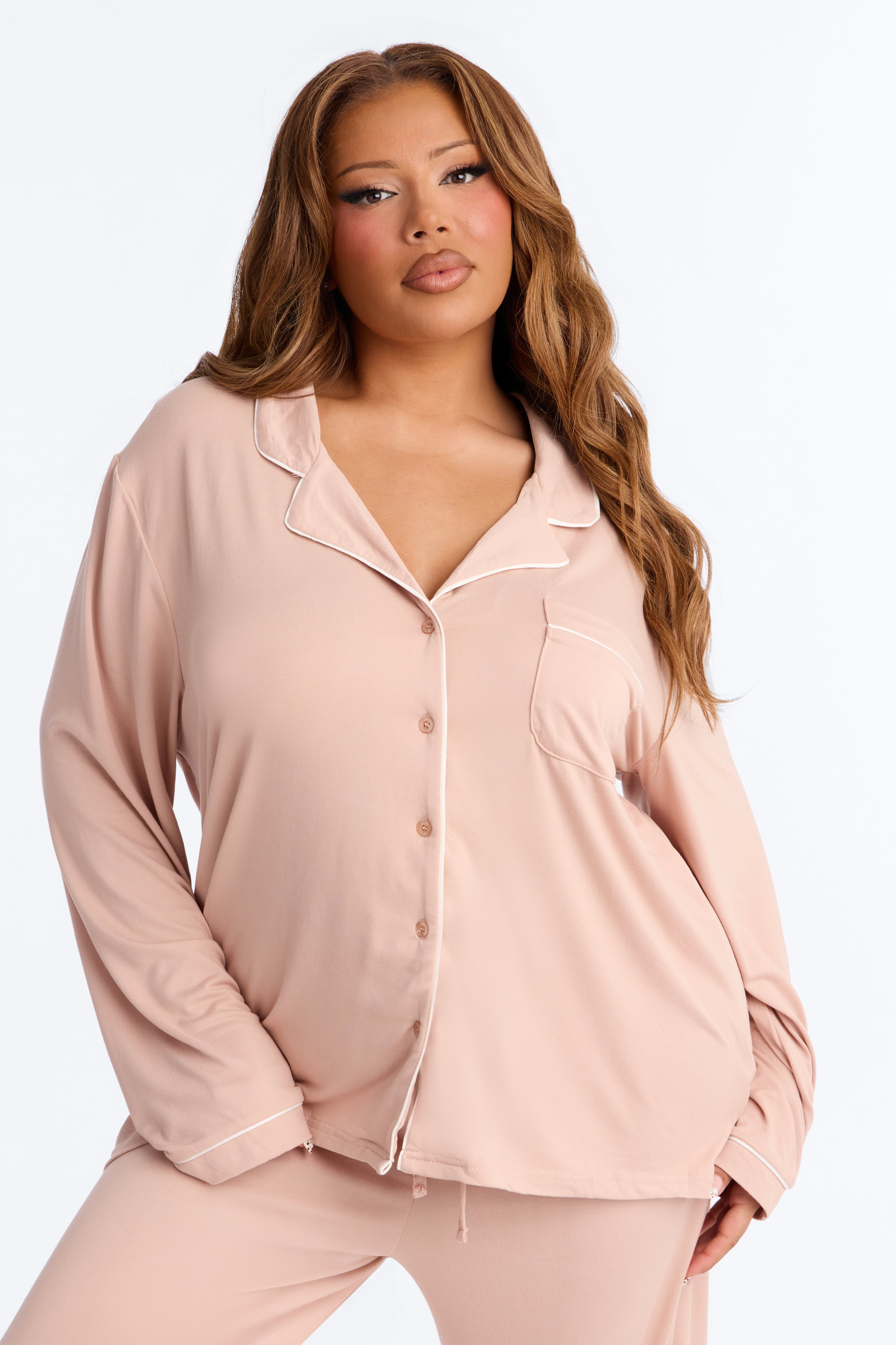 In The Morning PJ Pant Set - Mocha image 2