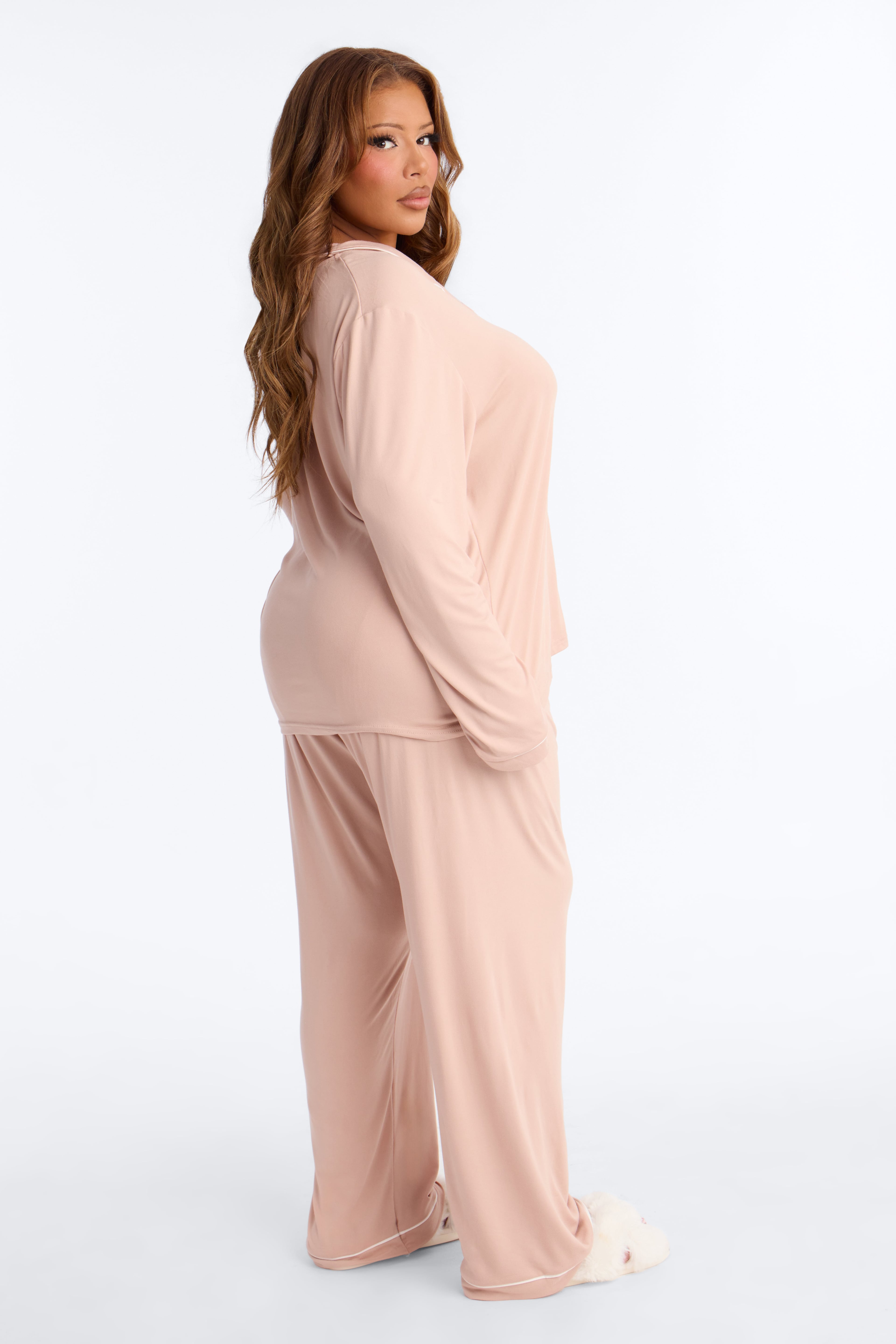 In The Morning PJ Pant Set - Mocha image 4
