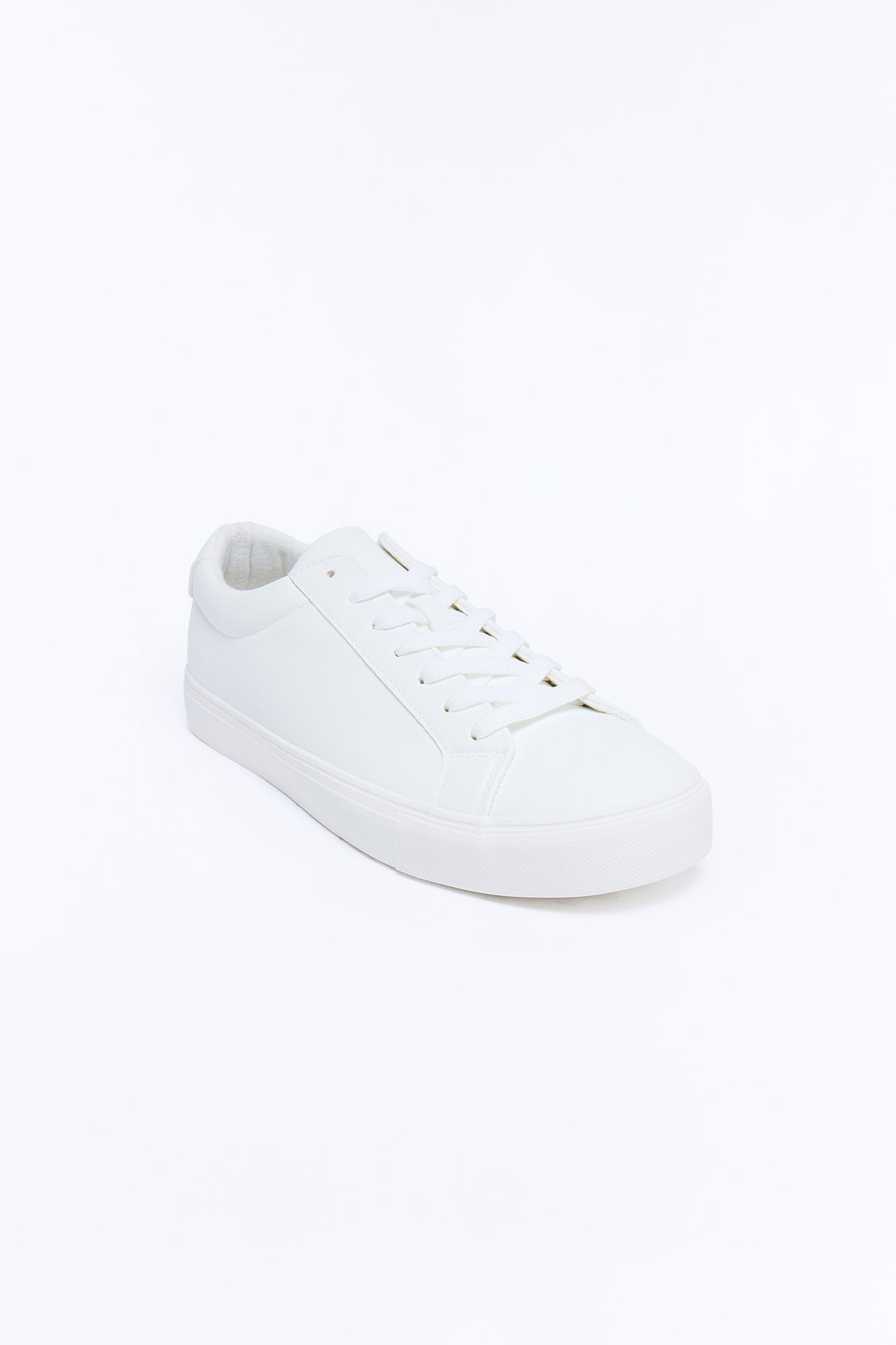 Minimal Faux Leather Low Top Sneaker - White image 4