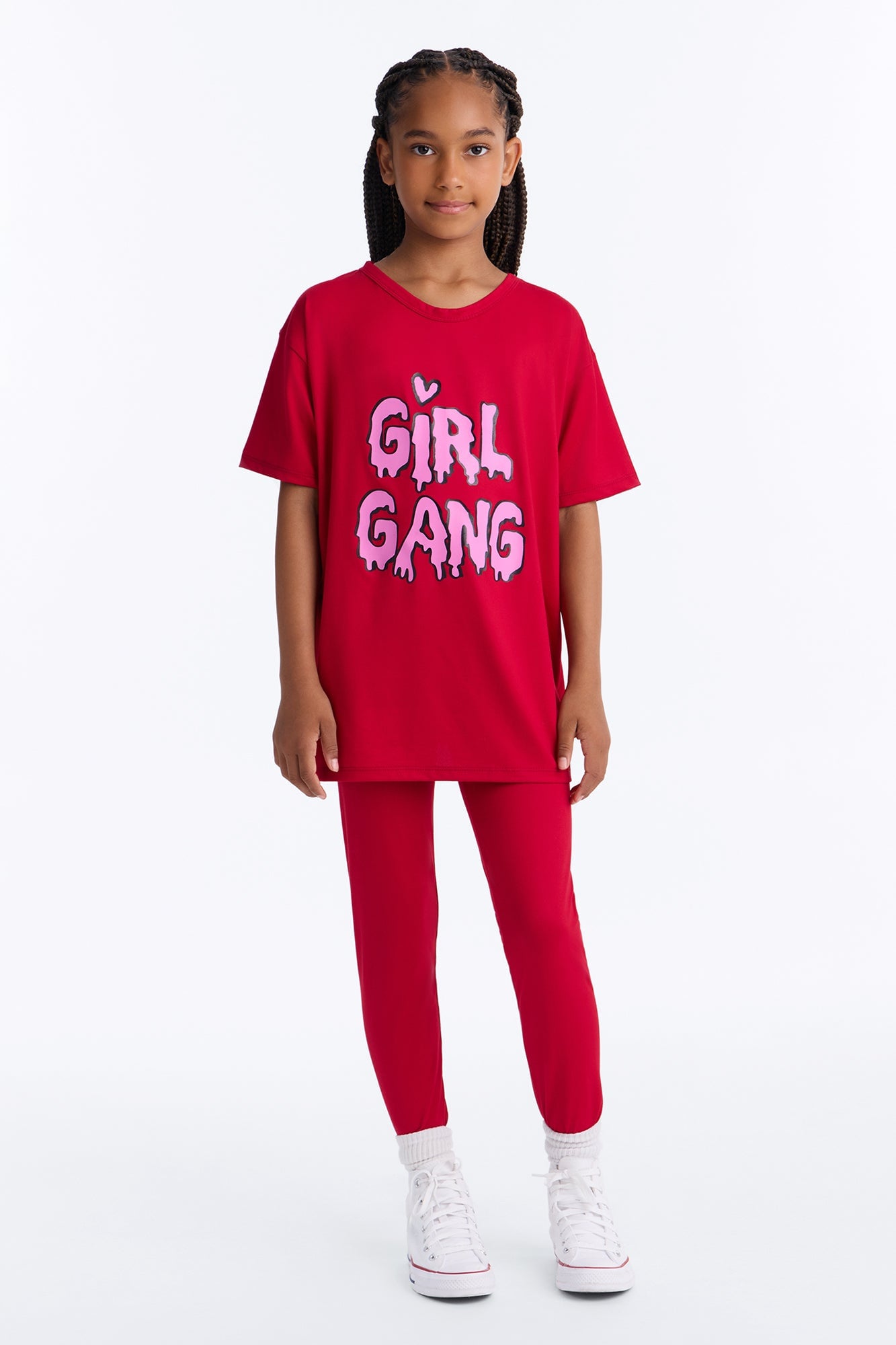 Mini Girl Gang Legging Set - Burgundy image 1