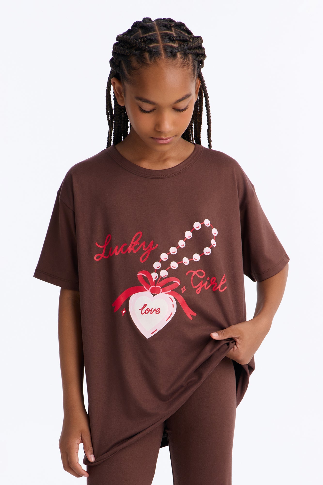 Mini Lucky Girl Legging Set - Brown image 2